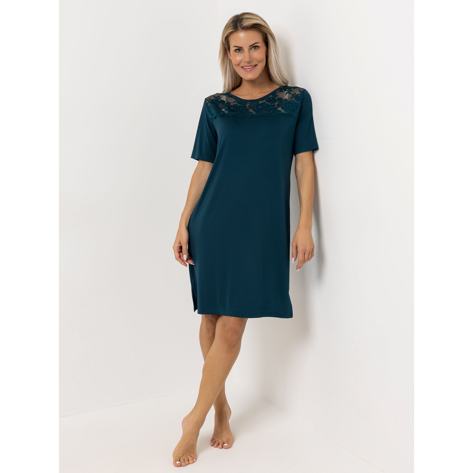 B-Ware LITTLE ROSE Nachthemd, 1/2-Arm Mikrofaser Rundhalsausschnitt