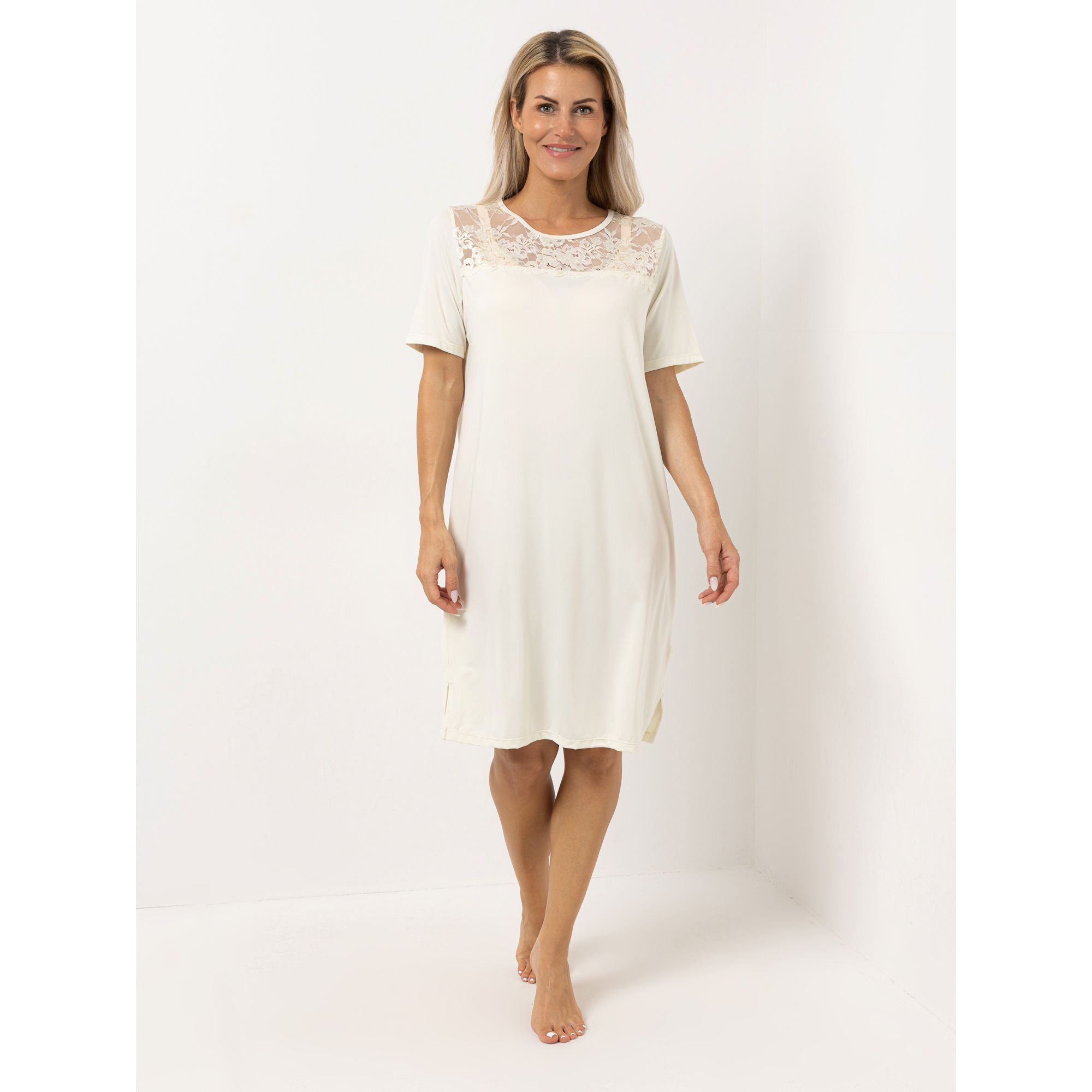 B-Ware LITTLE ROSE Nachthemd, 1/2-Arm Mikrofaser Rundhalsausschnitt