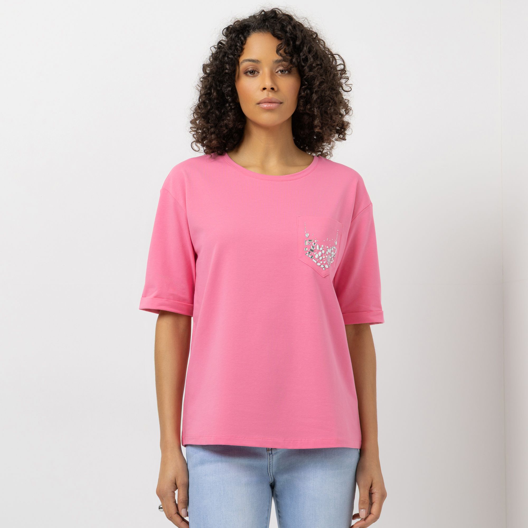 B-Ware STEFFEN SCHRAUT Shirt, langer 1/2-Arm Rundhalsausschnitt Glitzersteine