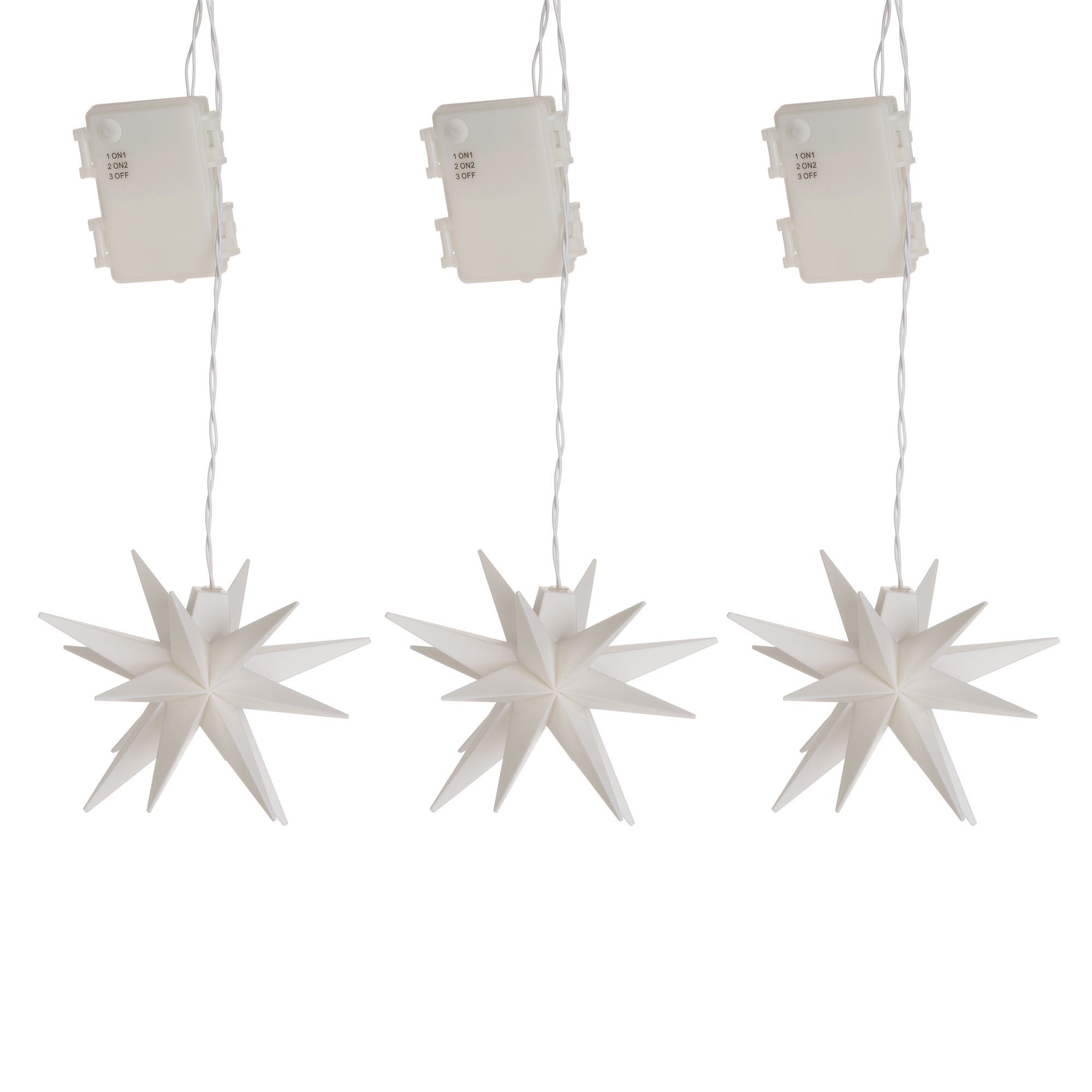 B-Ware LUMIDA Xmas 3 LED-Dekosterne warmweiß/Farbwechsel outdoorgeeignet