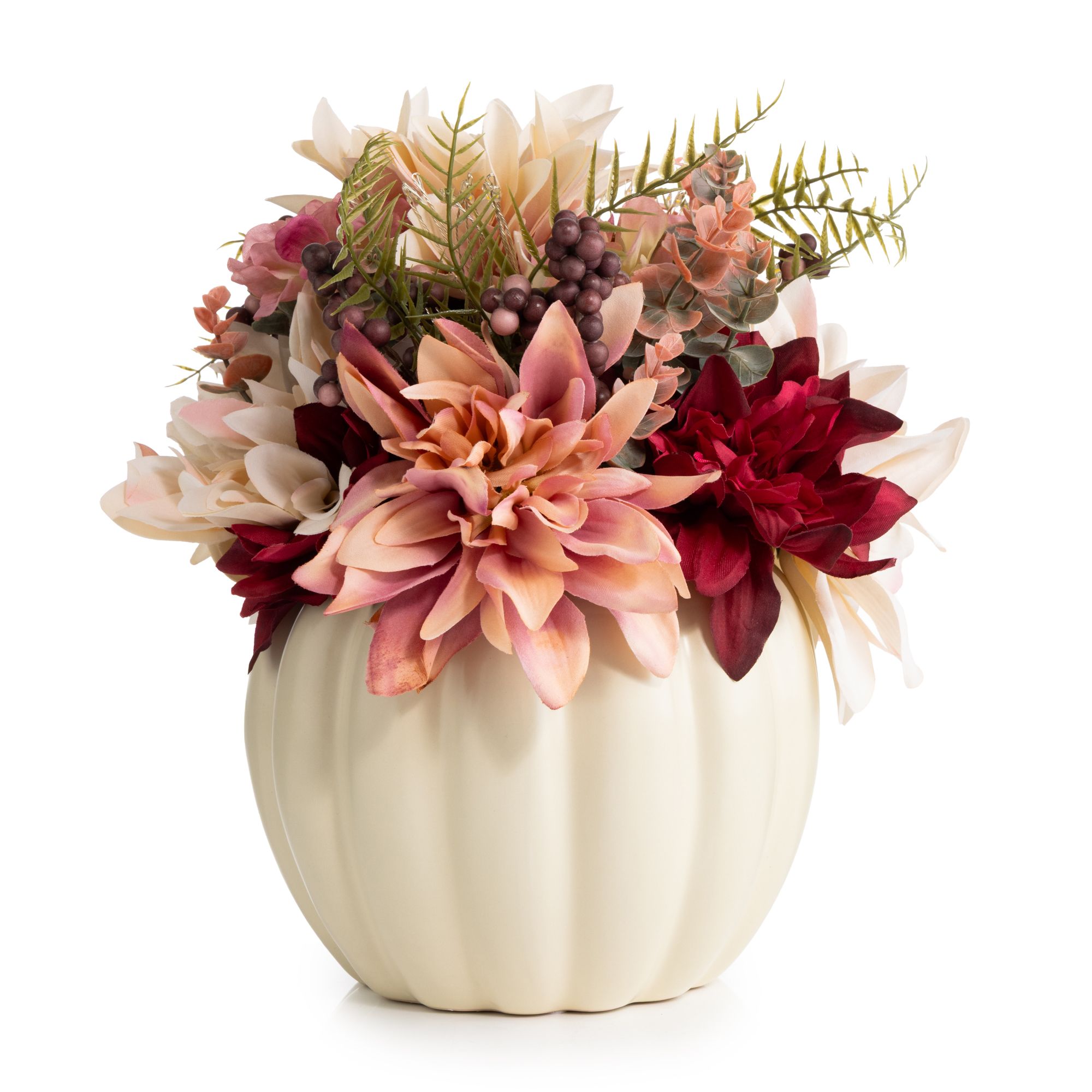 B-Ware LUMIDA Flora künstliches Gesteck Designvase LEDs, Timer