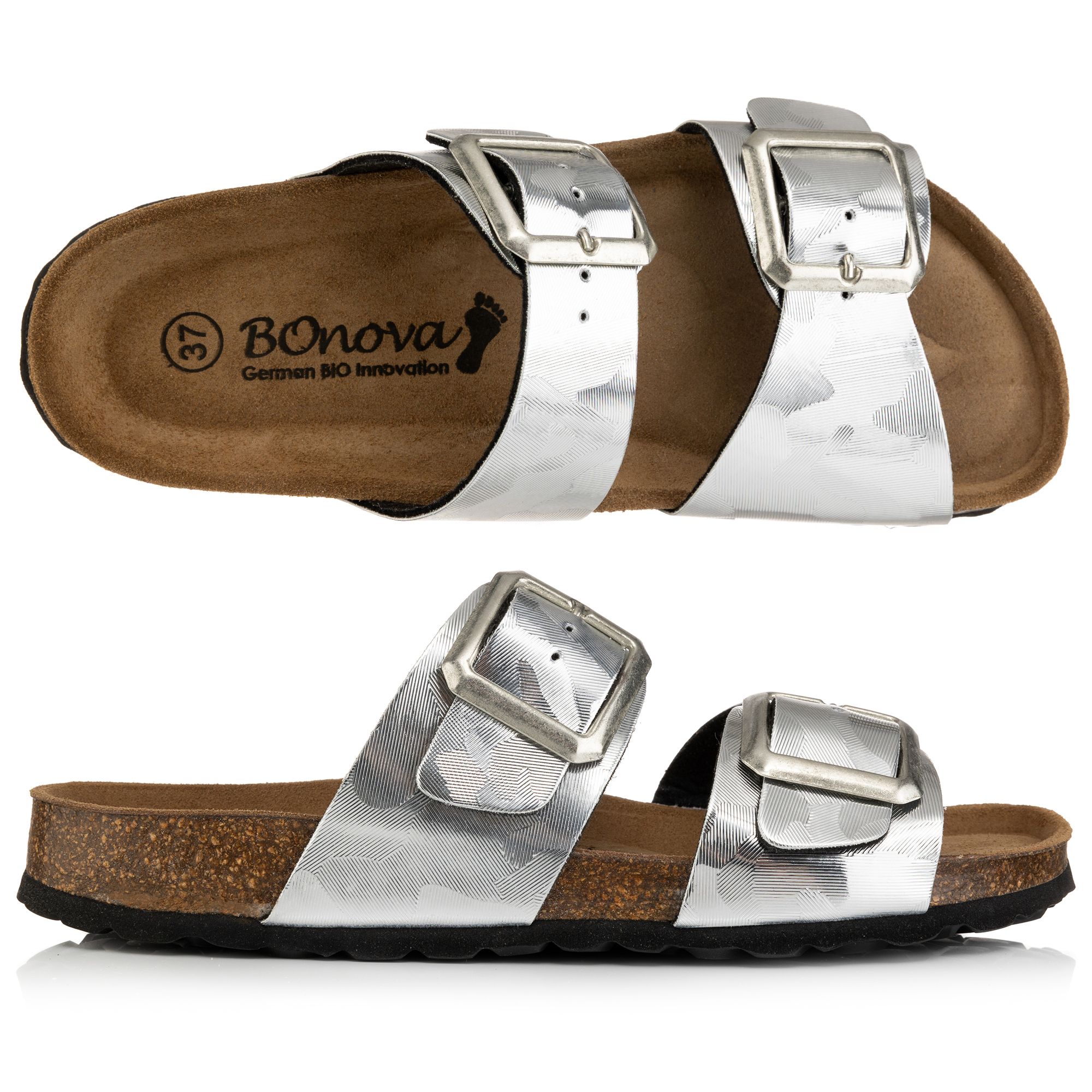 B-Ware BONOVA Damen-Pantolette Camouflage-Muster 2 verstl. Riemen