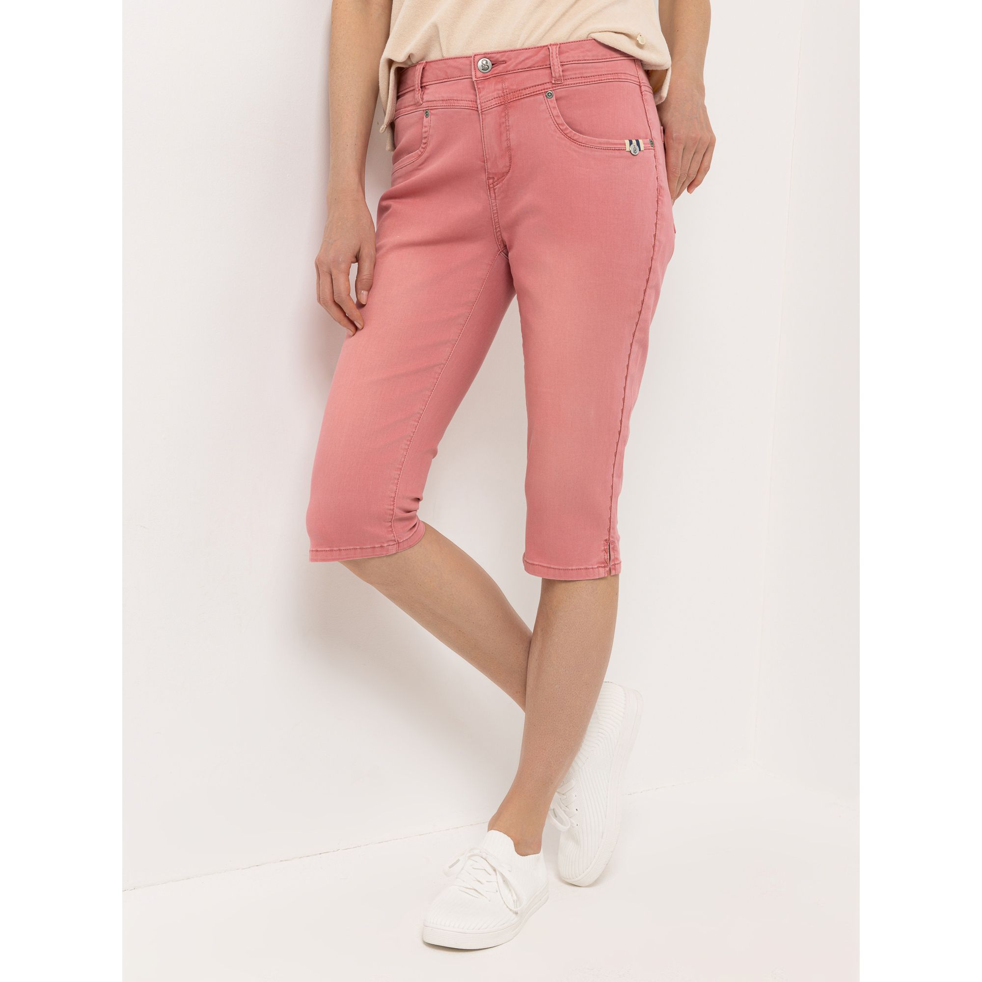 B-Ware STRANDFEIN Hose Capri Länge seitliche Stickerei