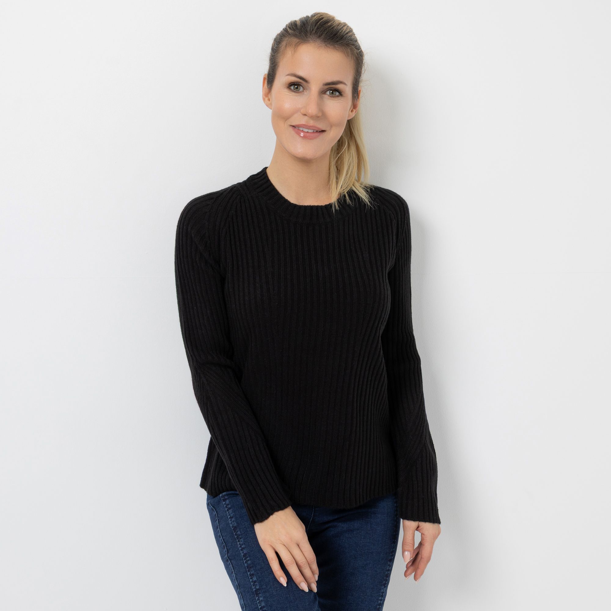 B-Ware CASHMASOFT Pullover Cashmeregriff Rippen-Design