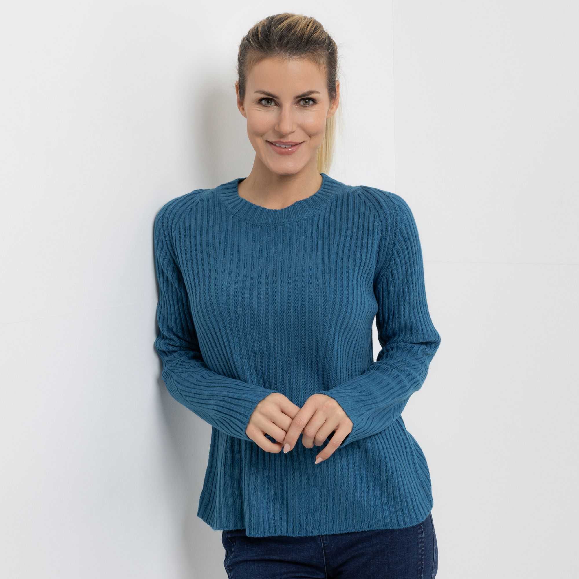 B-Ware CASHMASOFT Pullover Cashmeregriff Rippen-Design