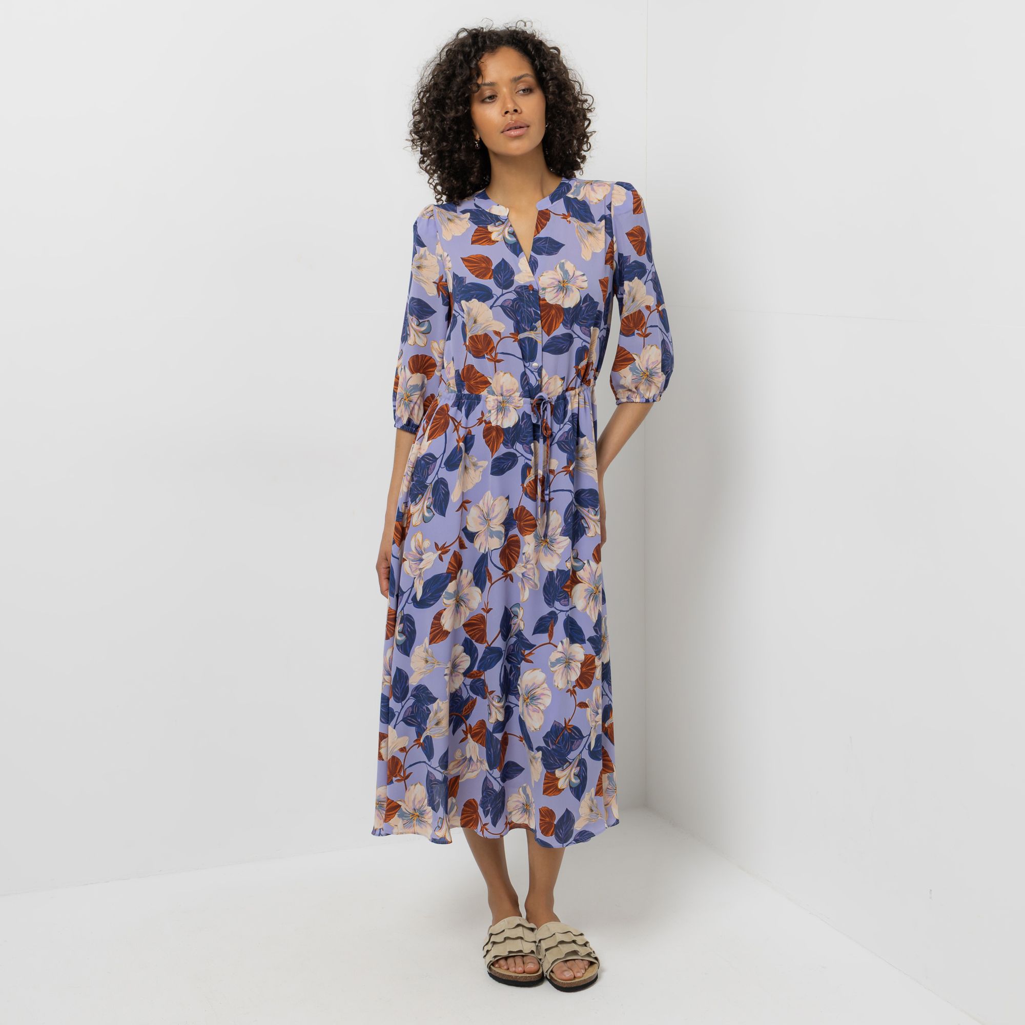 B-Ware STEFFEN SCHRAUT Kleid, 3/4-Arm Serafino-Ausschnitt Bindeband in Taille