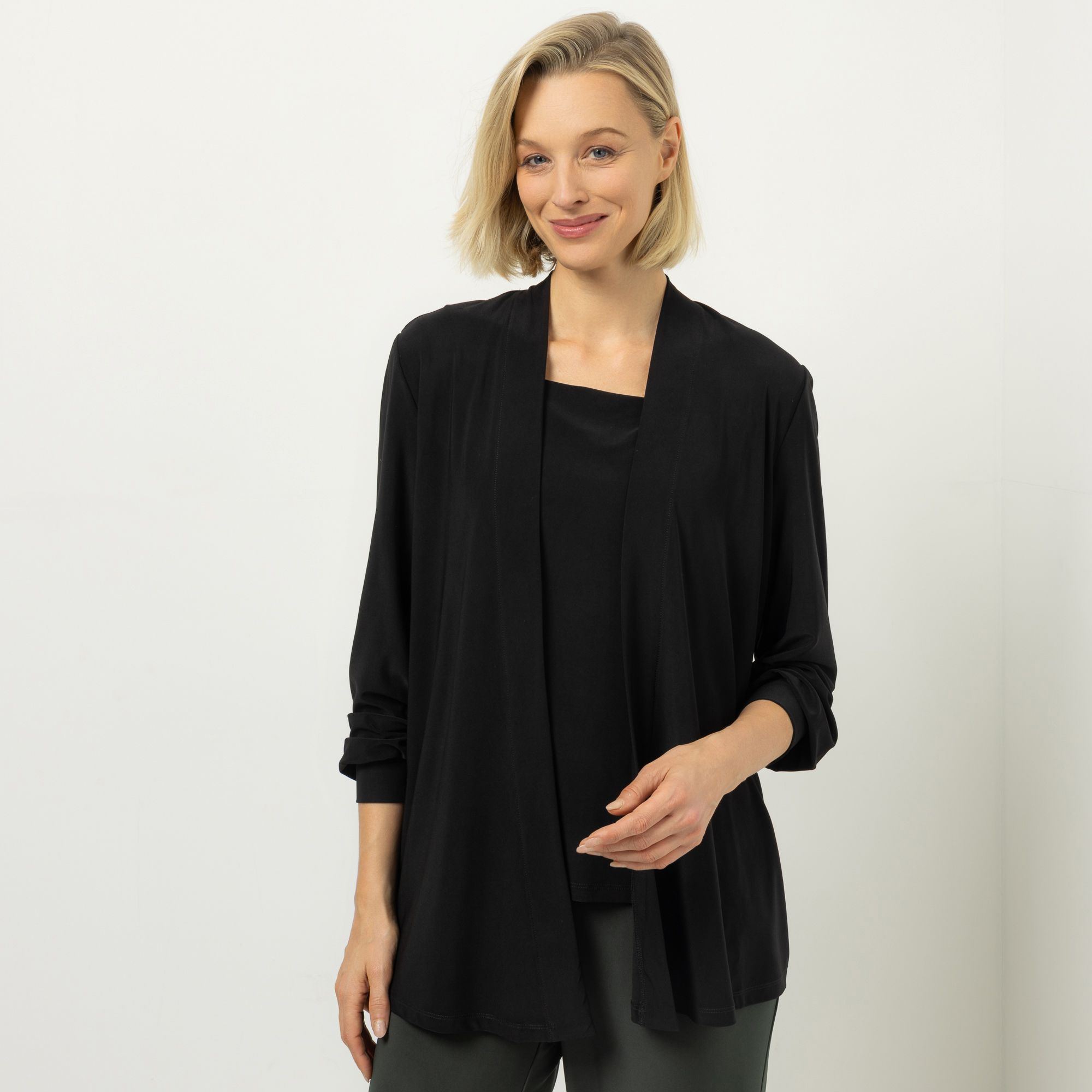B-Ware KIM & CO. Cardigan, Langarm Deluxe Brazil Knit Ärmel mit Bündchen