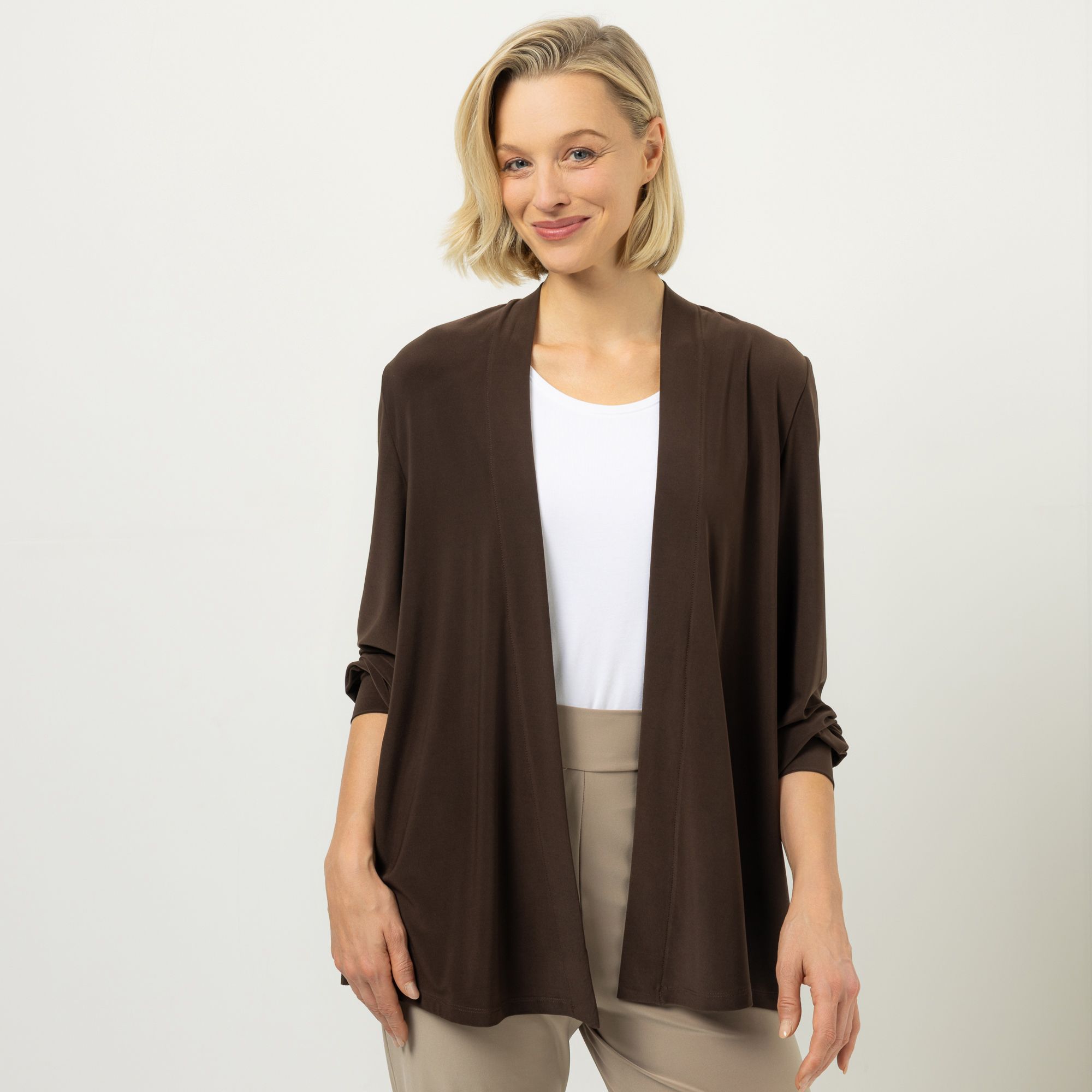 B-Ware KIM & CO. Cardigan, Langarm Deluxe Brazil Knit Ärmel mit Bündchen