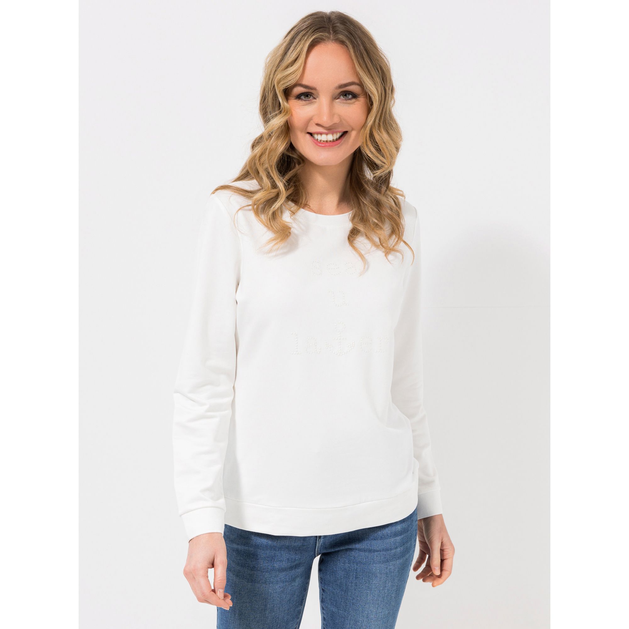 B-Ware STRANDFEIN Sweatshirt Rundhalsausschnitt tonale Stickerei