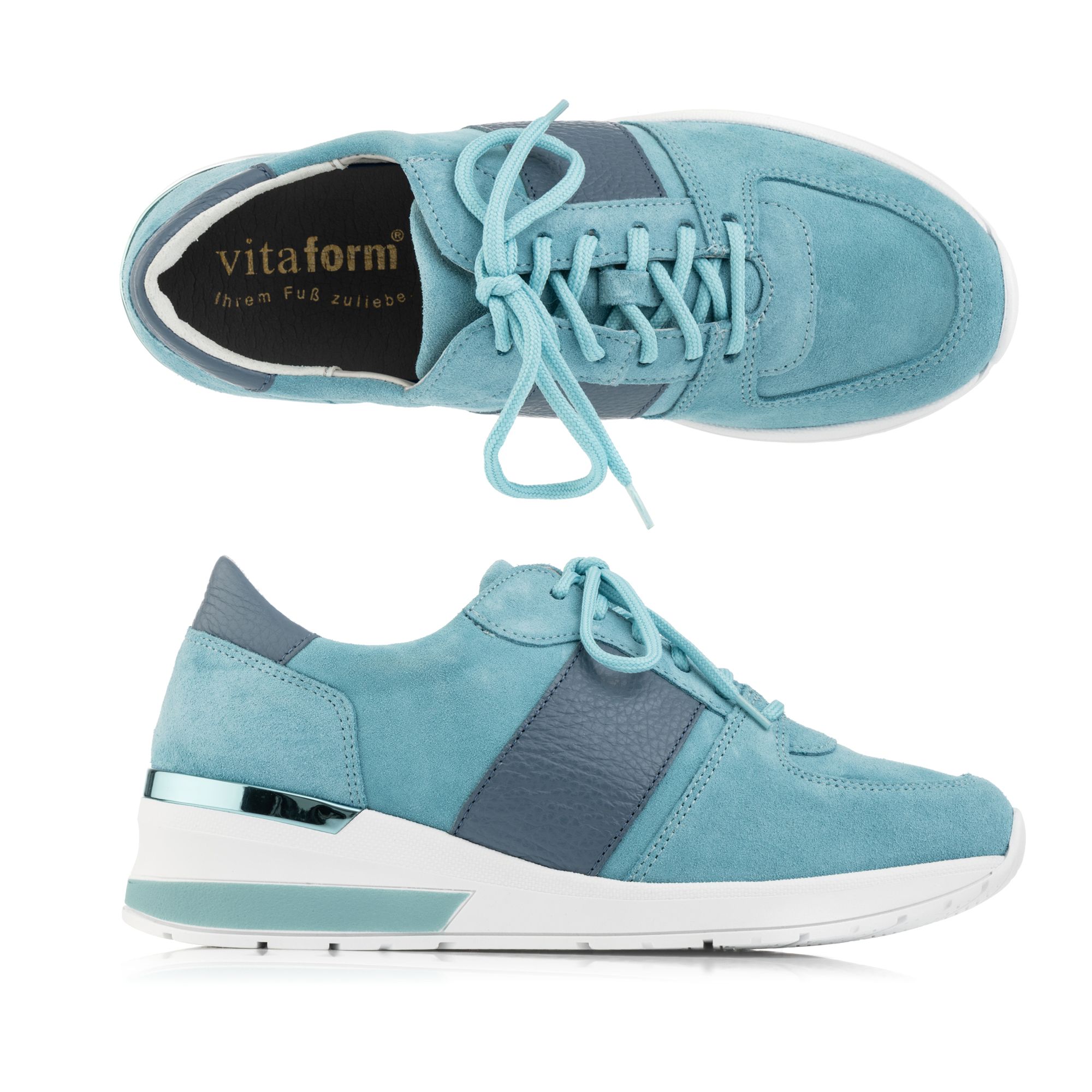 B-Ware VITAFORM Damen- Sneaker Verlours/ Nappa Streifen