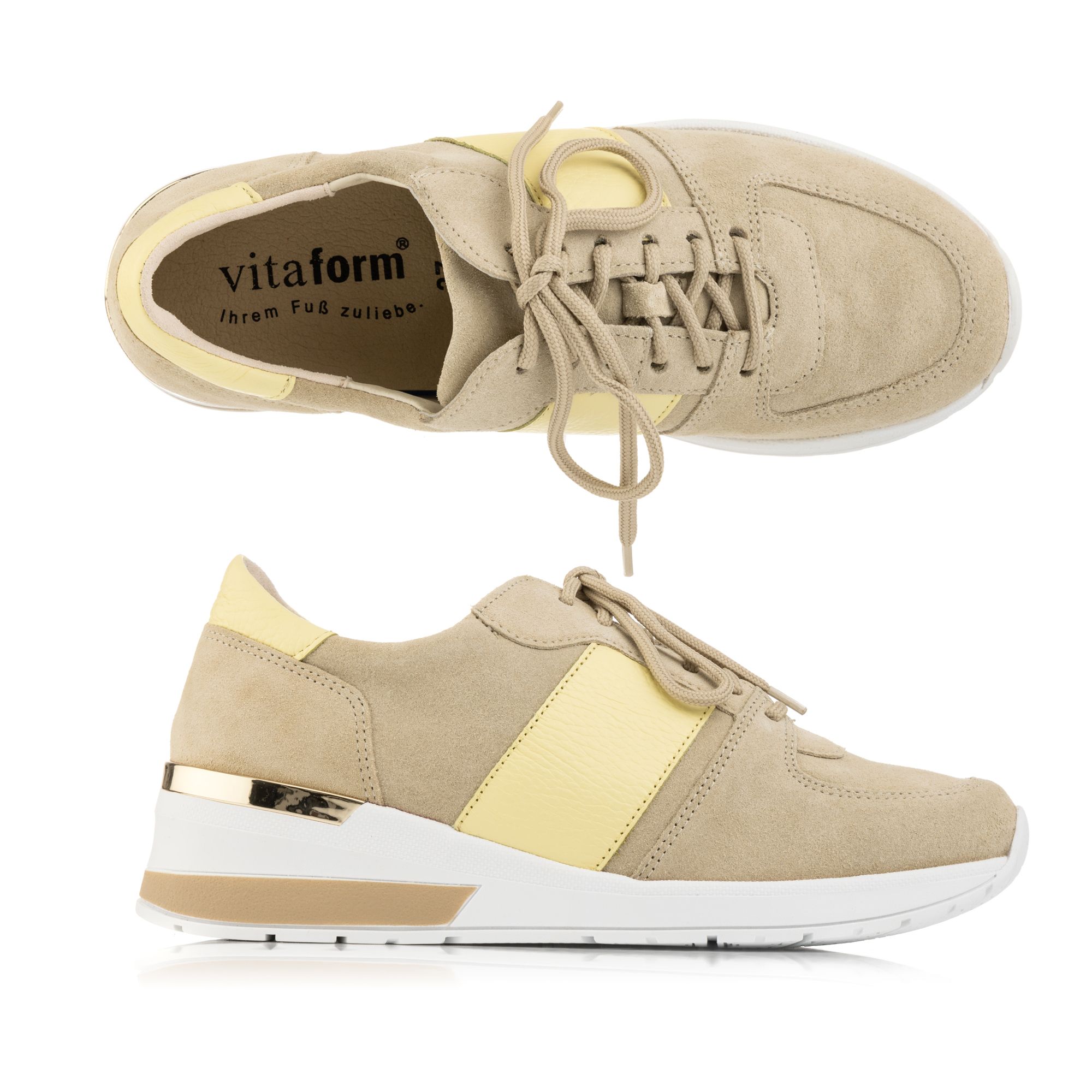 B-Ware VITAFORM Damen- Sneaker Verlours/ Nappa Streifen