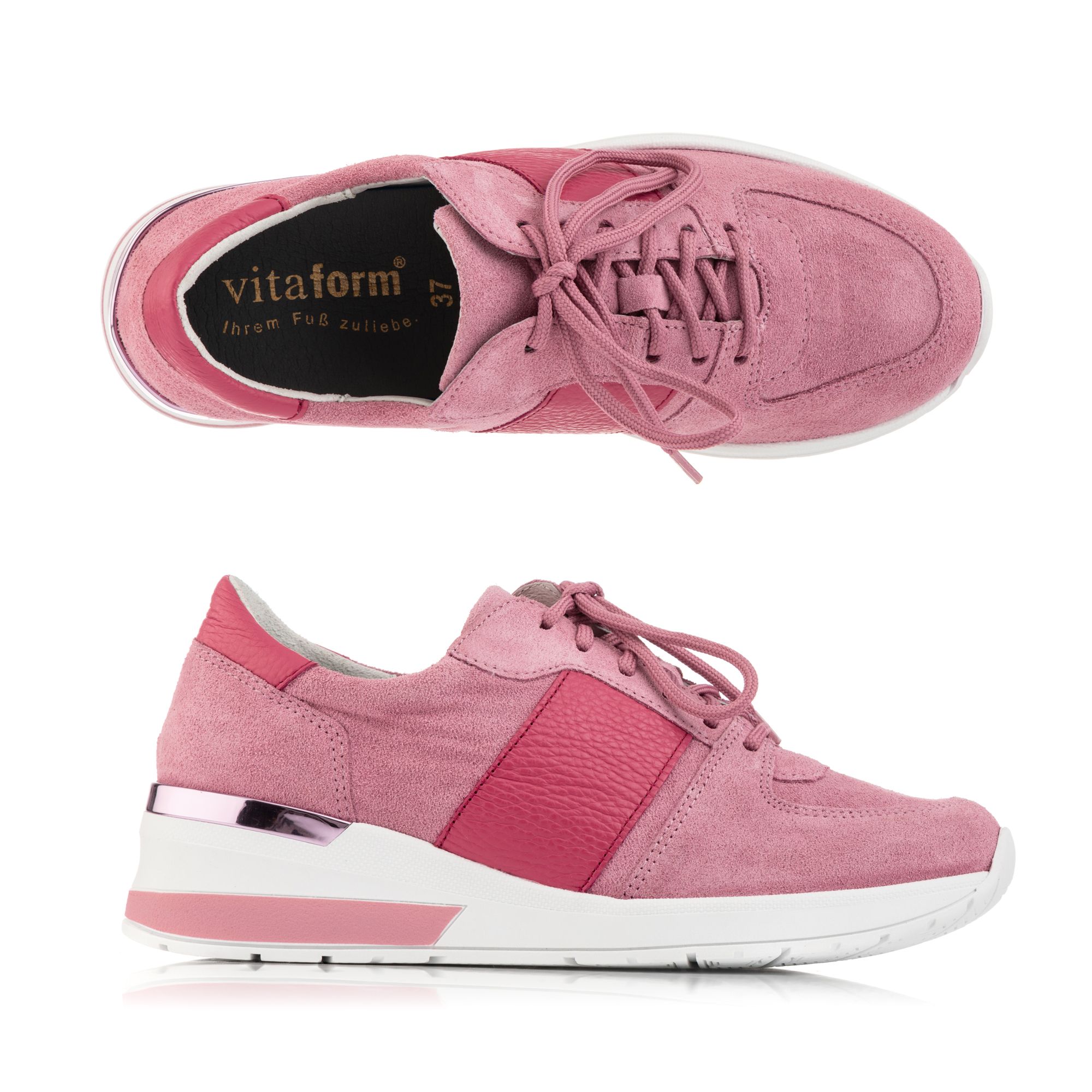 B-Ware VITAFORM Damen- Sneaker Verlours/ Nappa Streifen