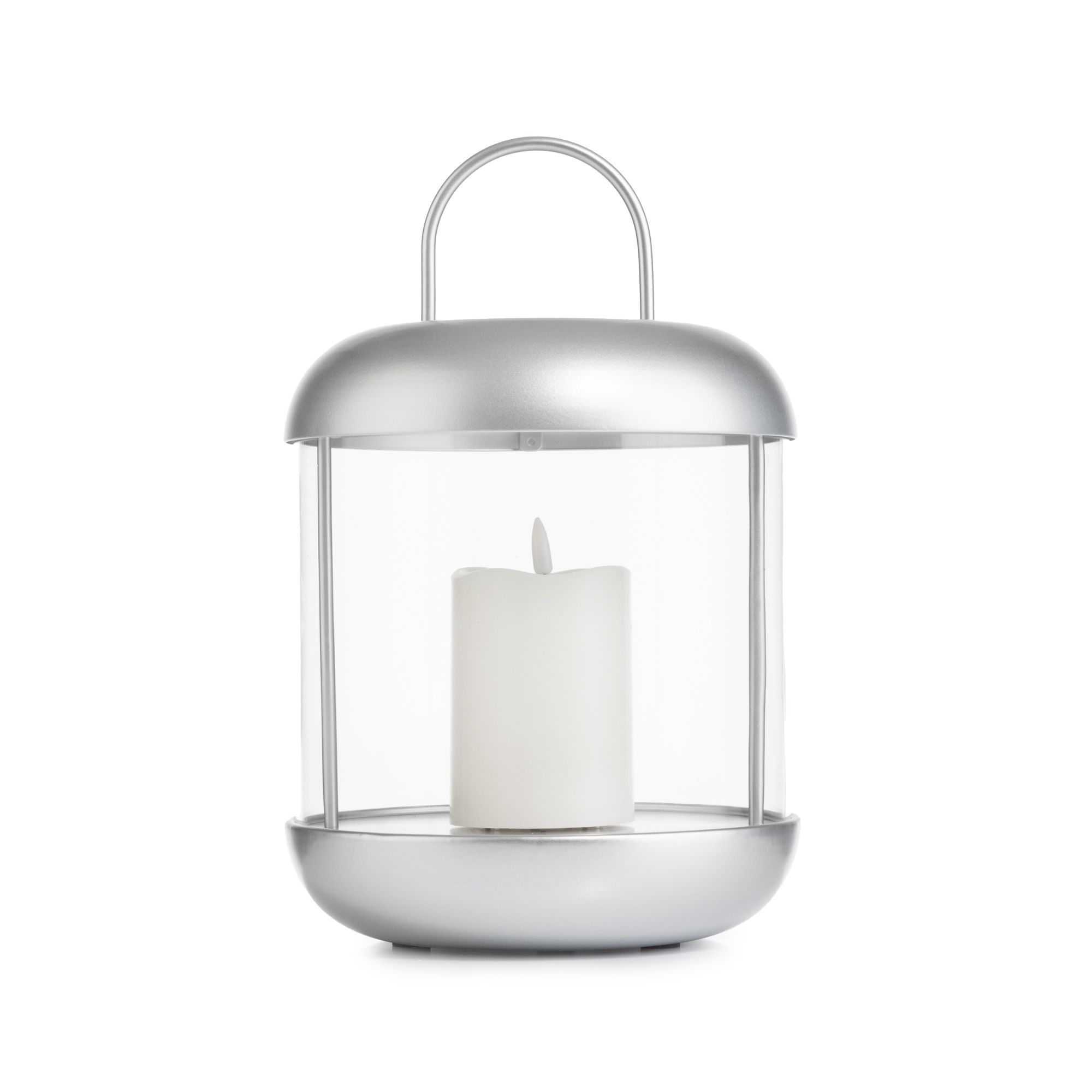 B-Ware ELAMBIA Design-Laterne Acrylglas & Metall inkl. LED Kerze