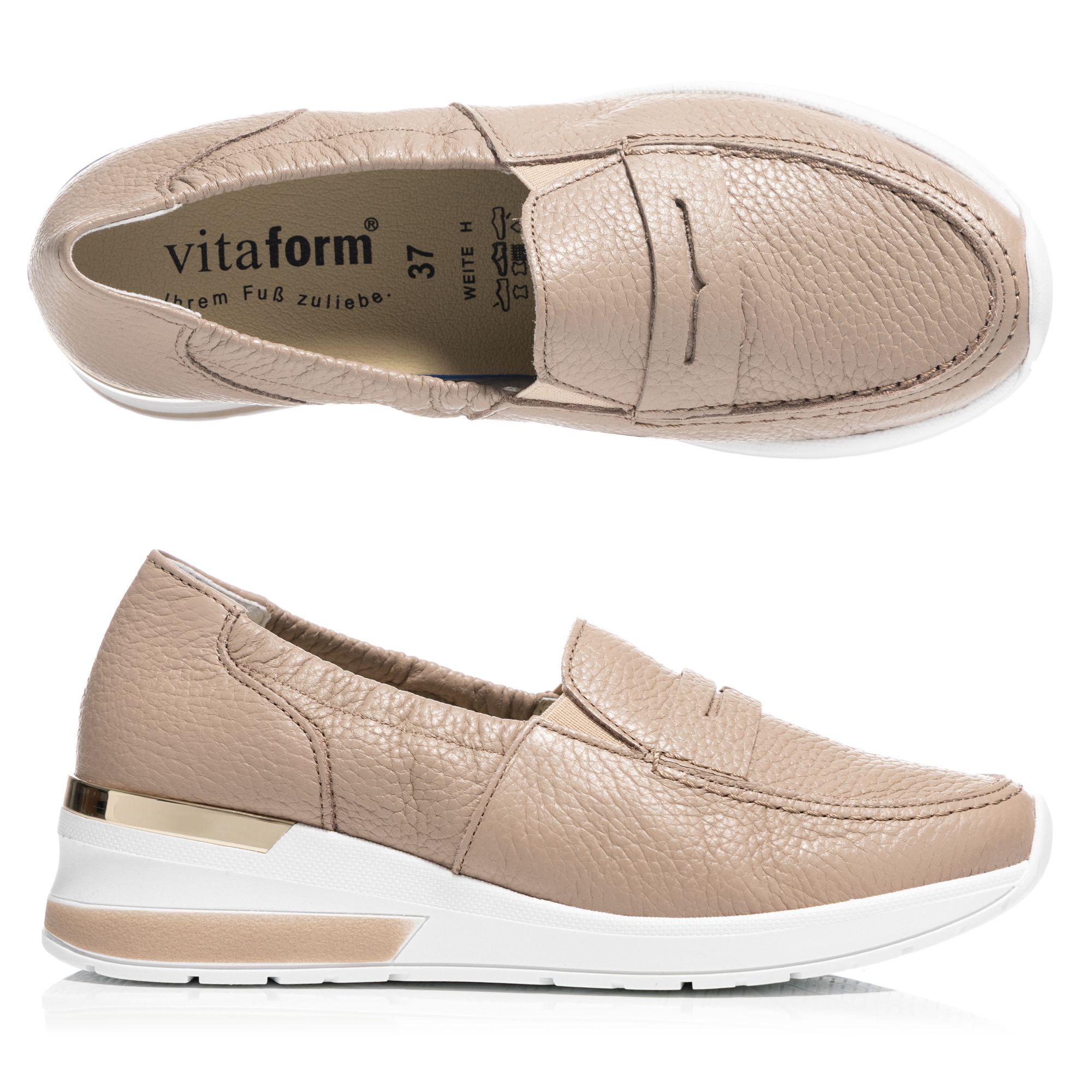 B-Ware VITAFORM Damen-Slipper Hirschleder Trense