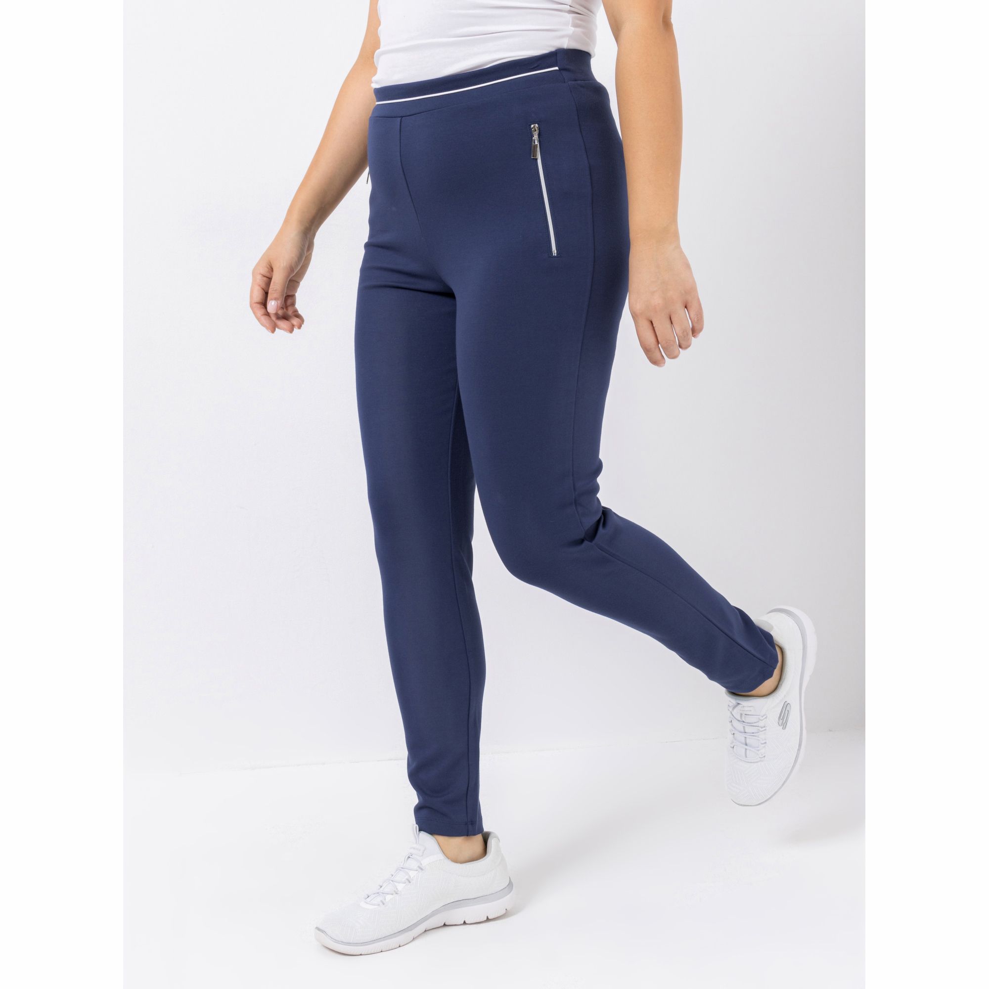 B-Ware DENIM & CO. Schlupfhose knöchellang Rundumdehnbund