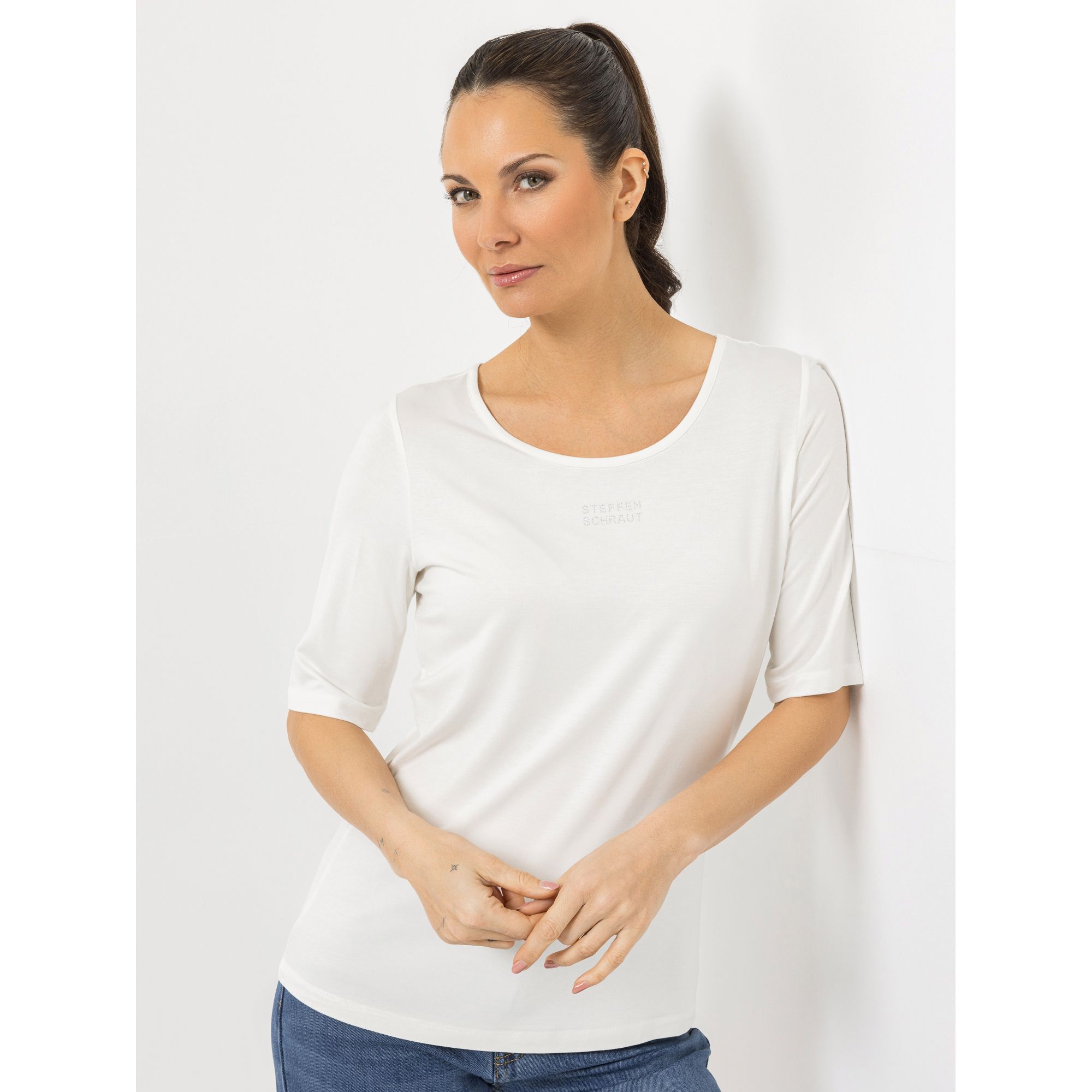 B-Ware STEFFEN SCHRAUT Shirt Ibiza 1/2-Arm Strass-Detail mit ECOVERO Viskose
