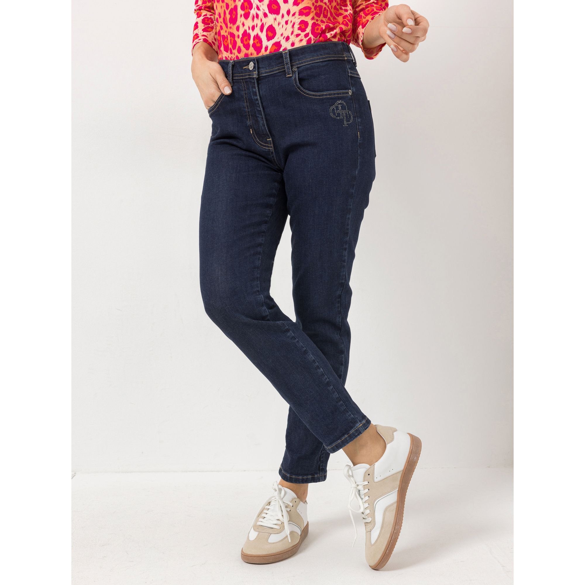 B-Ware AMINATI® Jeans, knöchellang 5-Pocket-Style Strassverzierung
