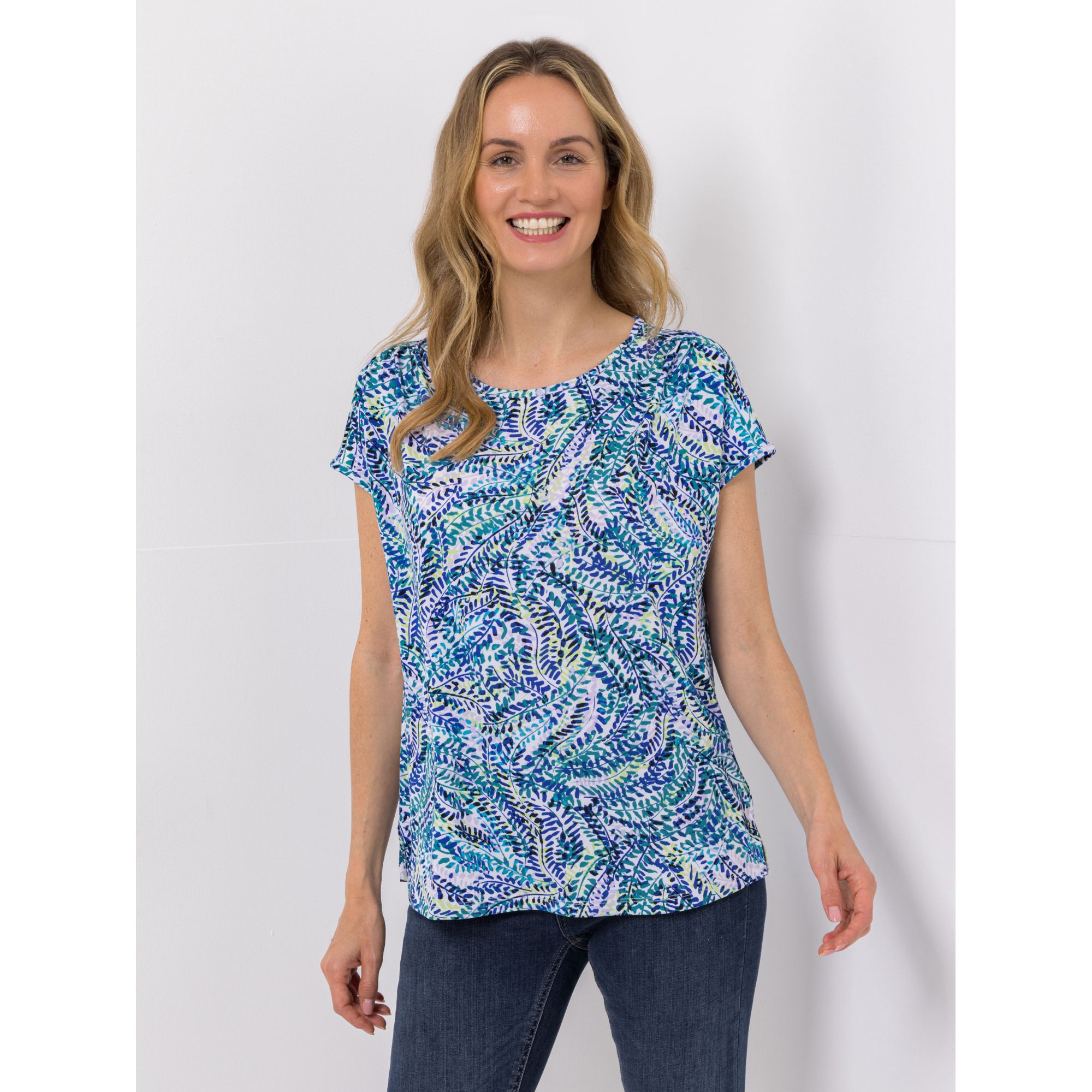 B-Ware KIM & CO. Shirt, 1/4-Arm Brazil Knit Jersey gerüschte Schulter