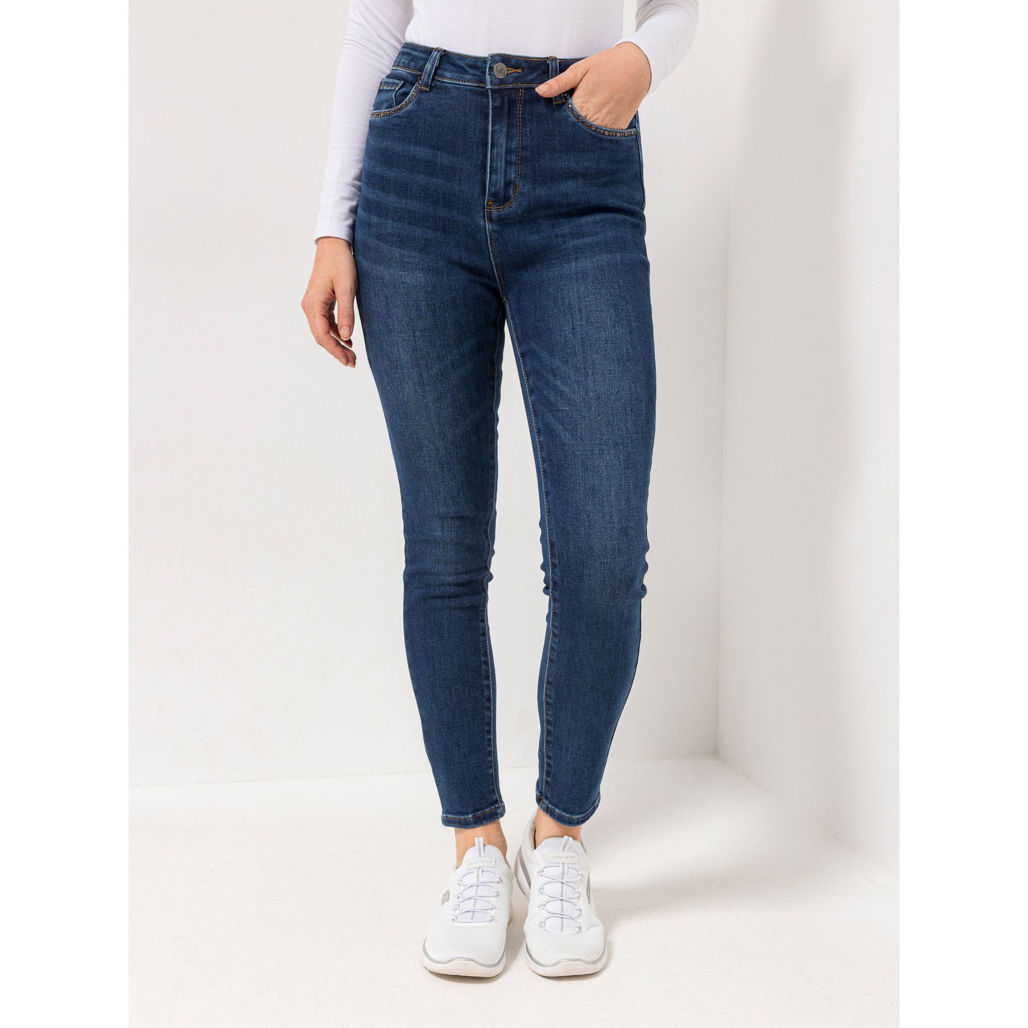 B-Ware VIA MILANO Jeanshose knöchellang 5-Pocket-Style