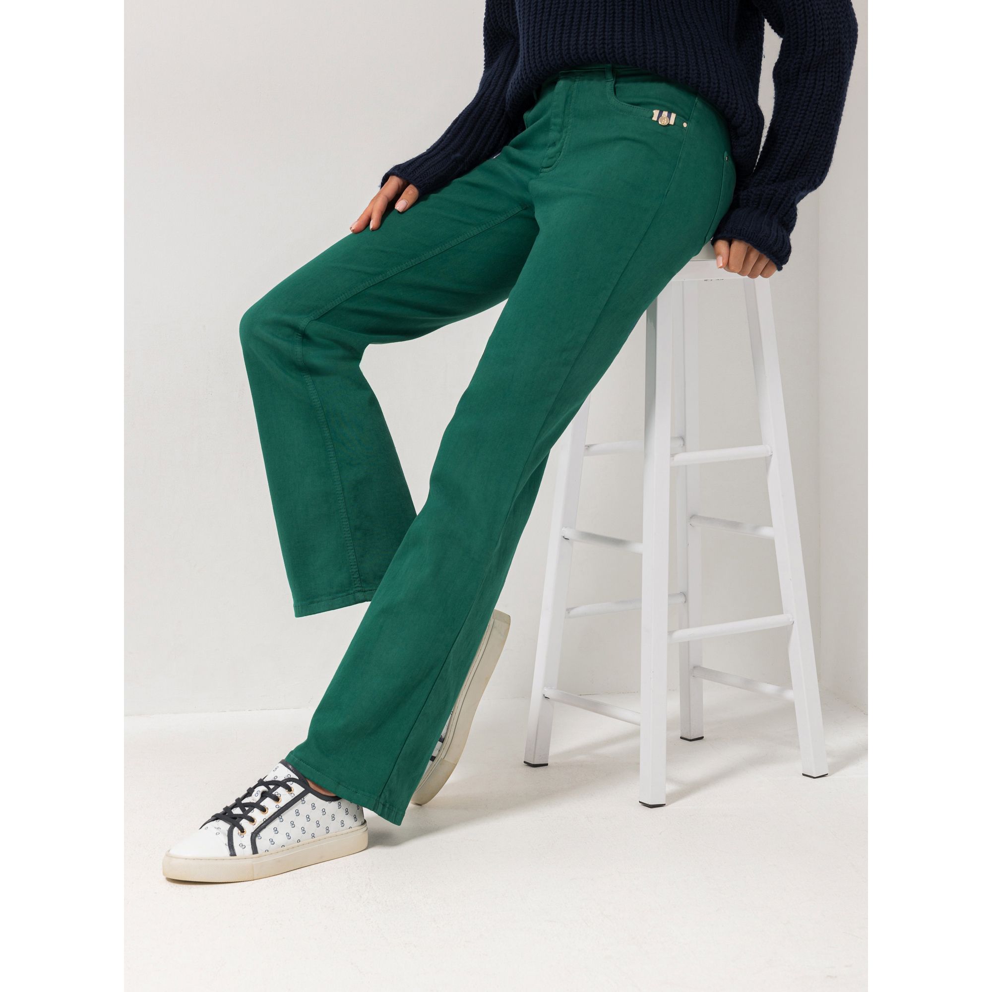 B-Ware STRANDFEIN Jeanshose Stella lange Form, elastisch OEKO-TEX®