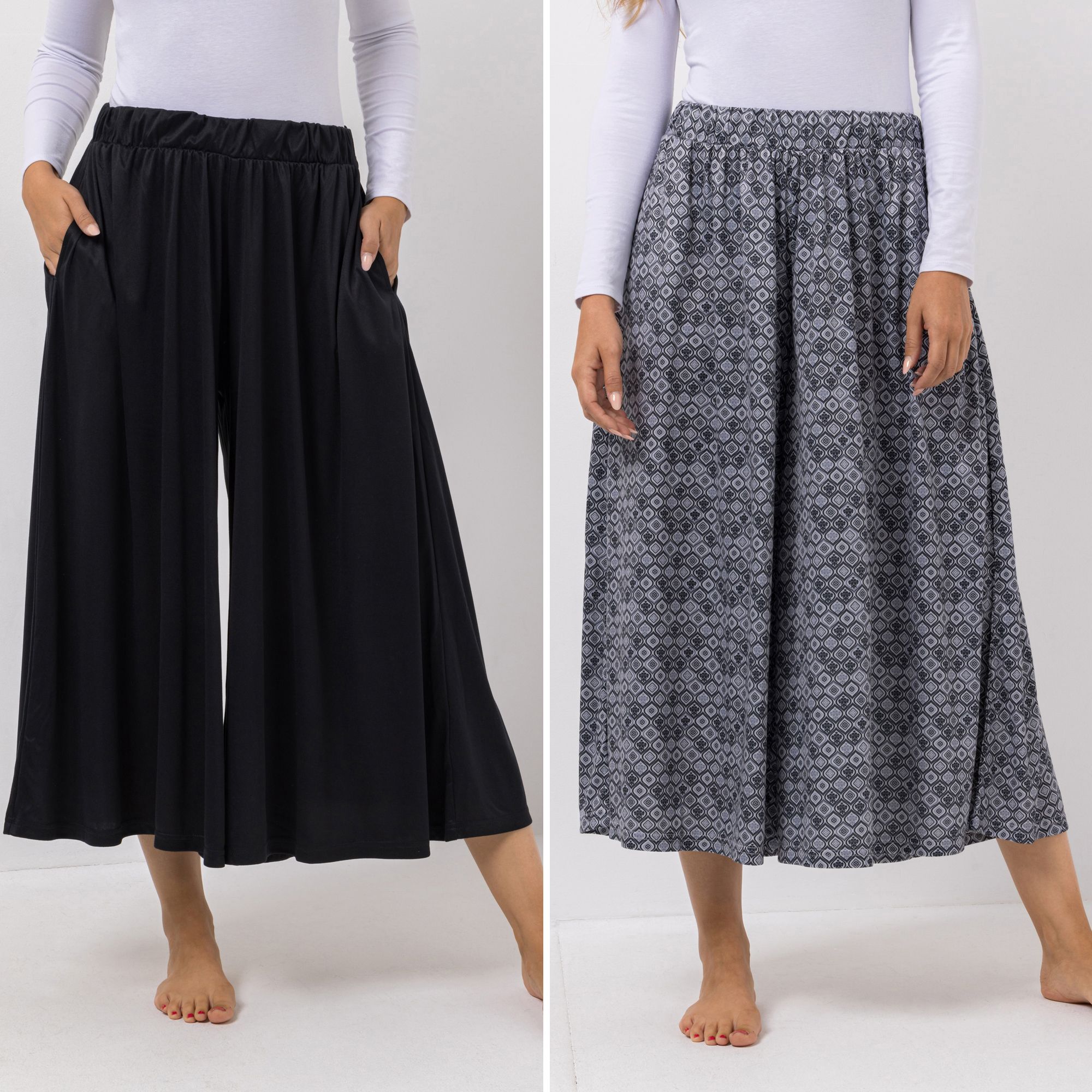 B-Ware JERYMOOD HOMEWEAR 2 Hosen, 7/8-Länge Mikrofaser weites Bein