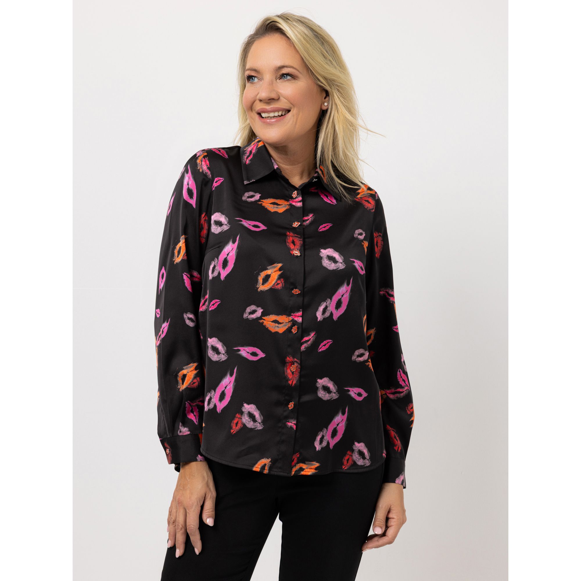 B-Ware KILIAN KERNER SENSES Bluse, Langarm Knopfleiste mit Kuss-Knöpfen