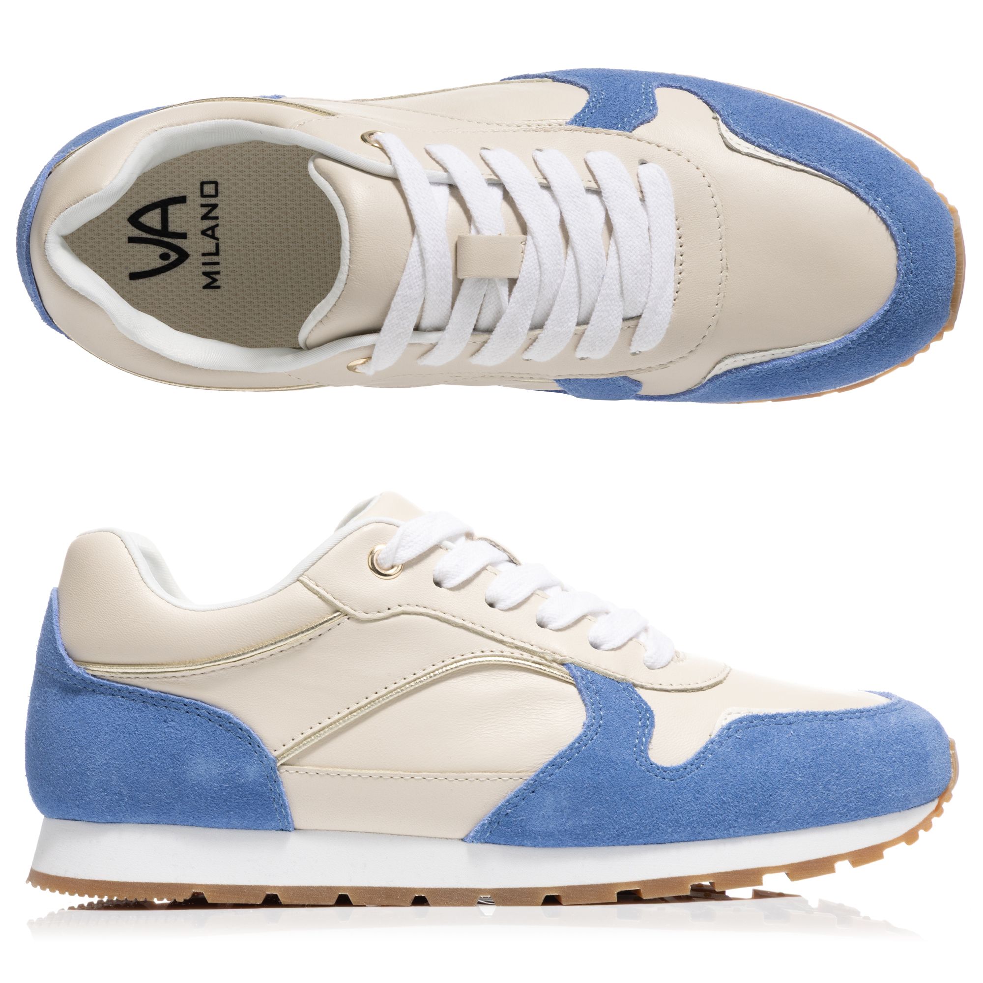 B-Ware VIA MILANO Damen-Sneaker Materialmix Logo-Detail