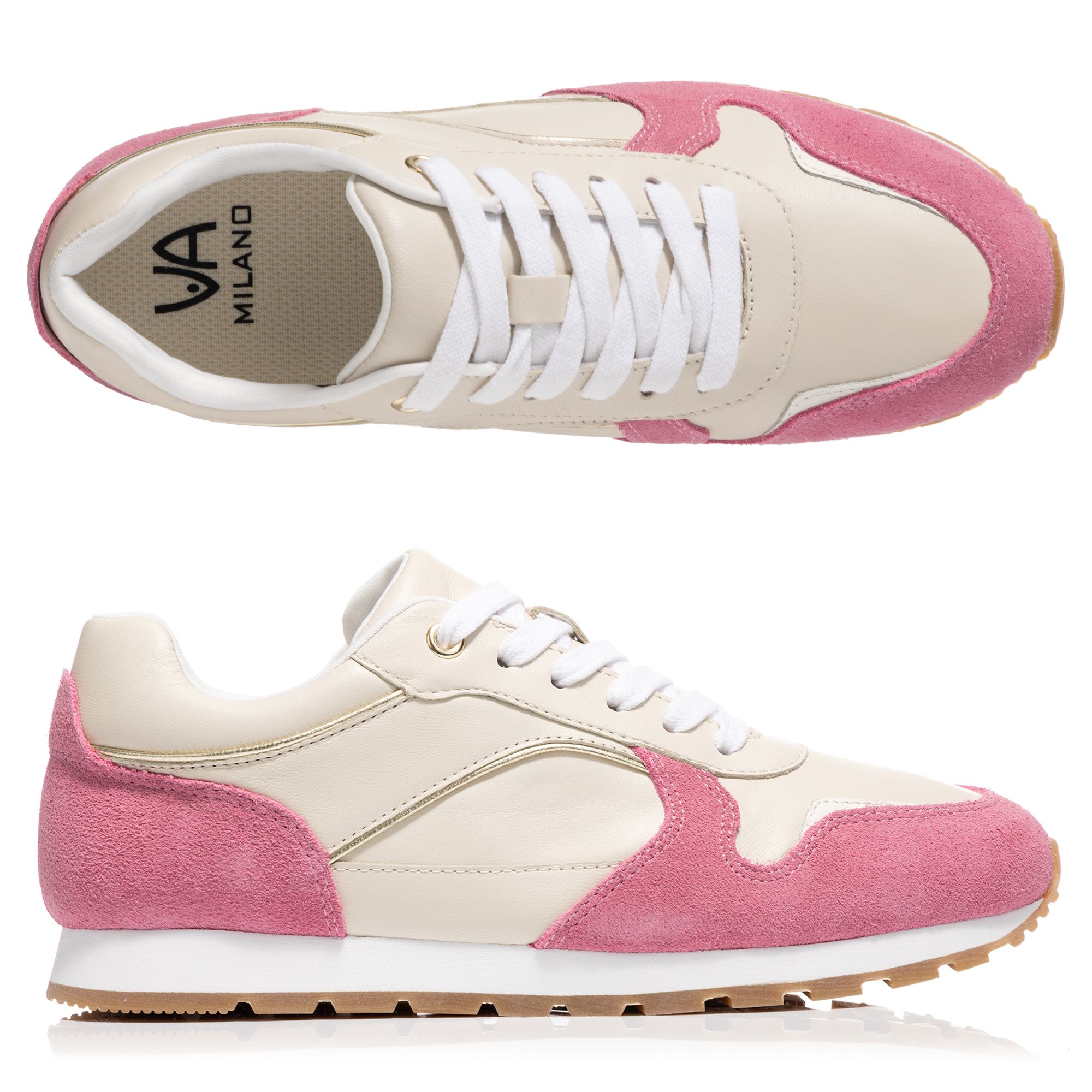 B-Ware VIA MILANO Damen-Sneaker Materialmix Logo-Detail