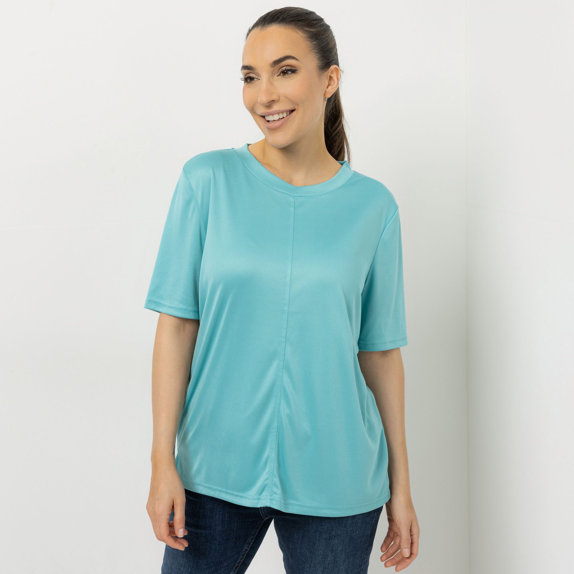B-Ware JERYMOOD HOMEWEAR Shirt, 1/2-Arm Rundhalsausschnitt mit Stehkragen