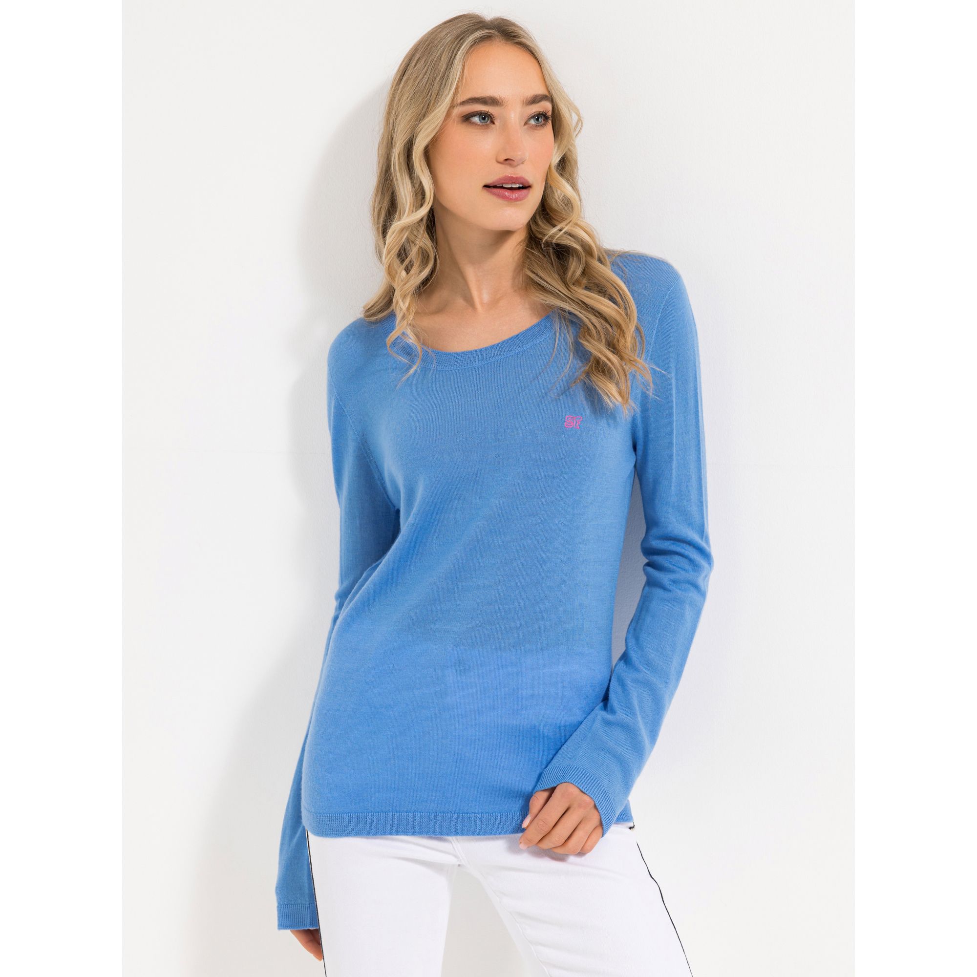 B-Ware STRANDFEIN Pullover Rundhalsausschnitt Logo-Stickerei