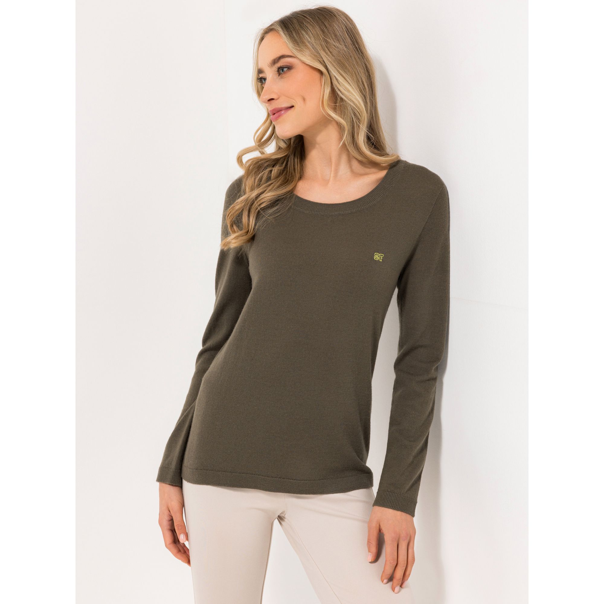 B-Ware STRANDFEIN Pullover Rundhalsausschnitt Logo-Stickerei