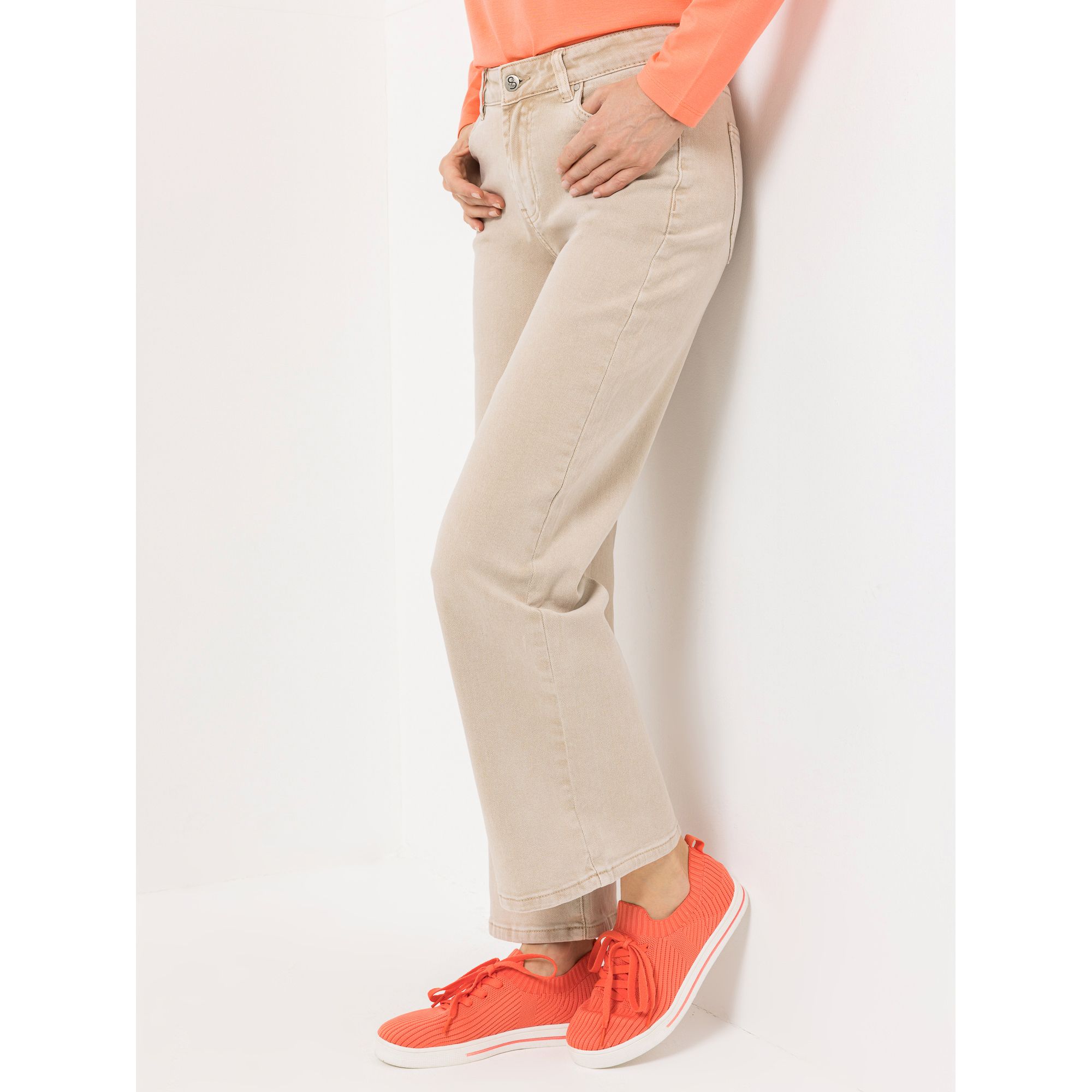 B-Ware STRANDFEIN Jeanshose knöchellang Logo-Applikation