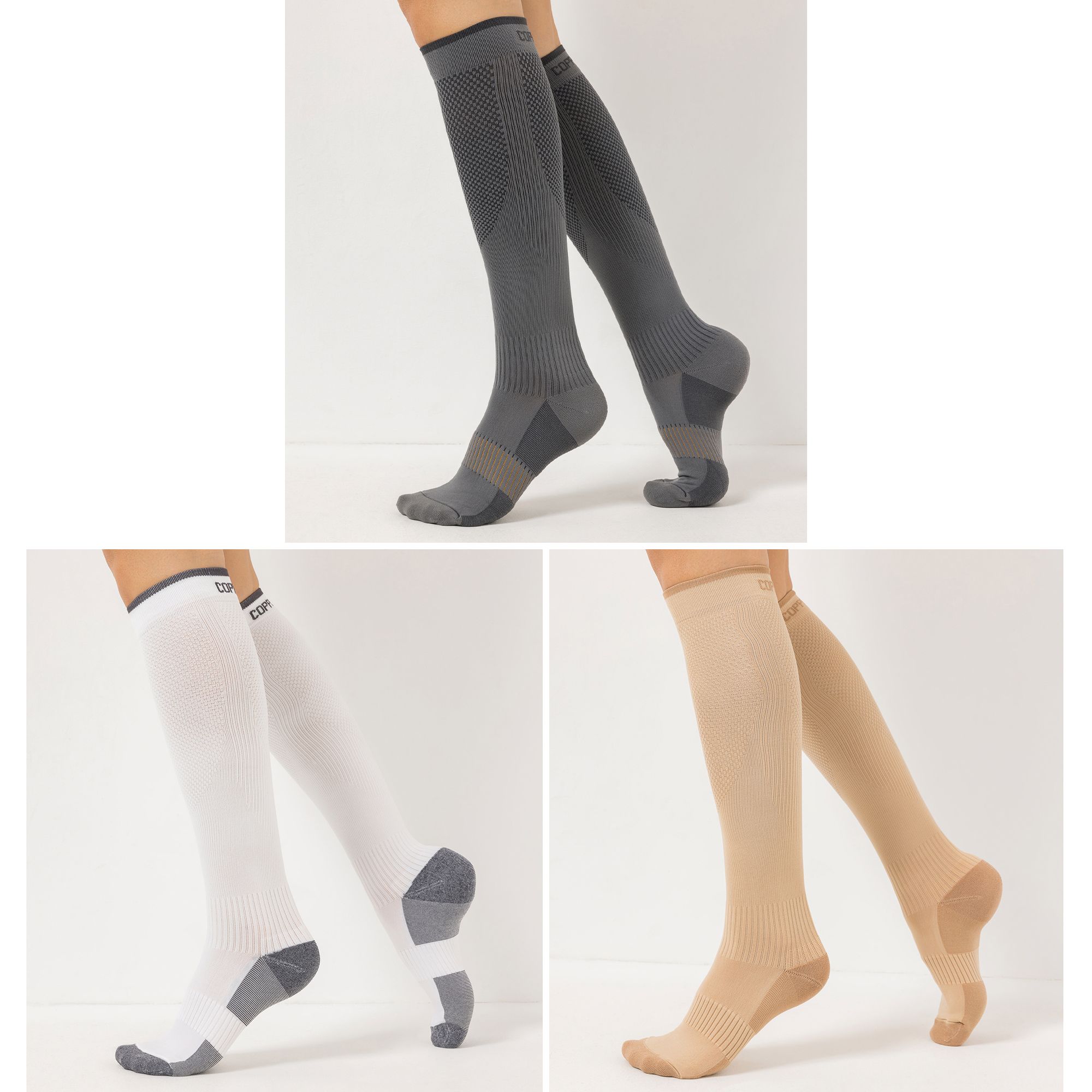 B-Ware COPPER fit™ Stützstrümpfe kniehoch gepolstertes Fußbett