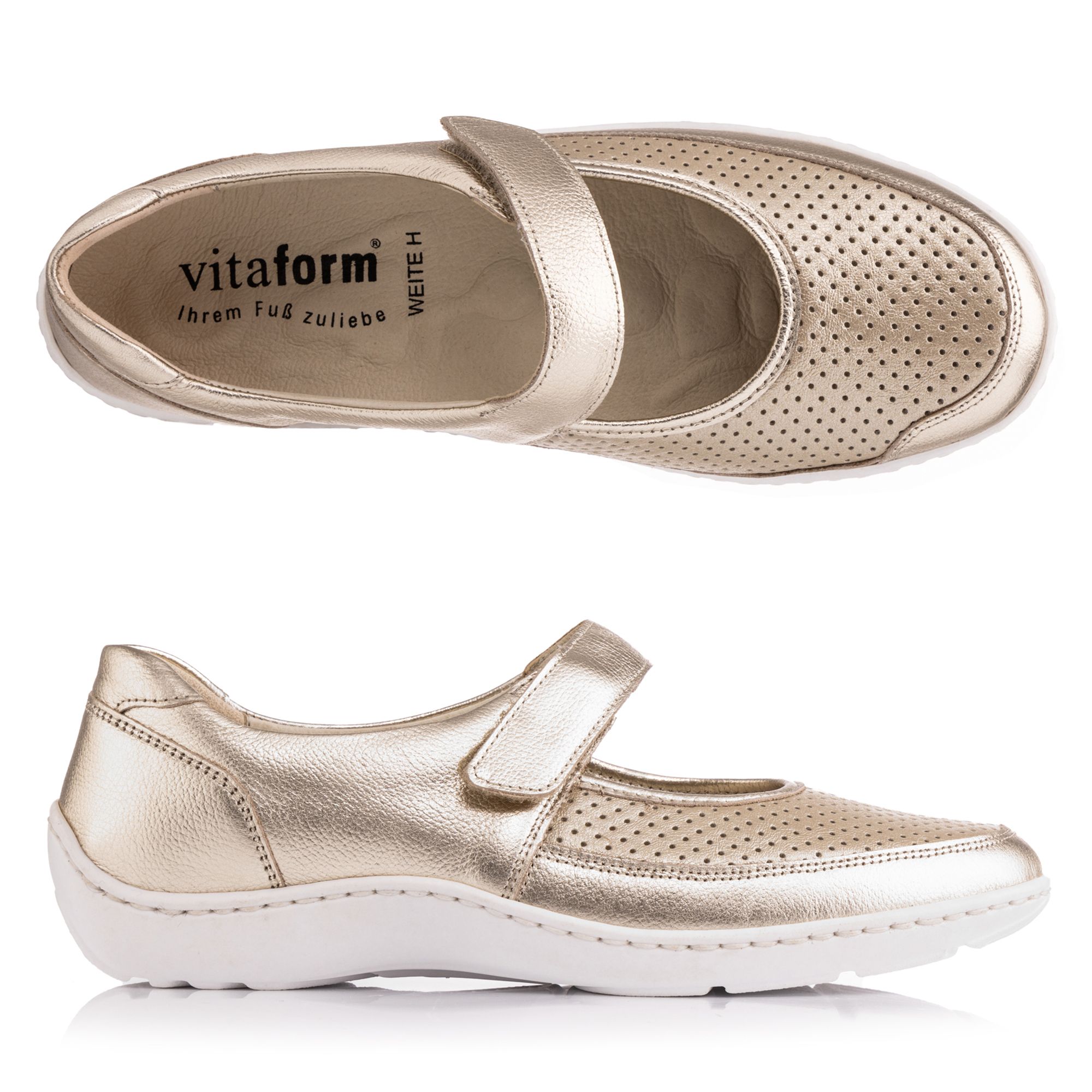 B-Ware VITAFORM Mary- Jane Leder/ Stretch Klettverschluss