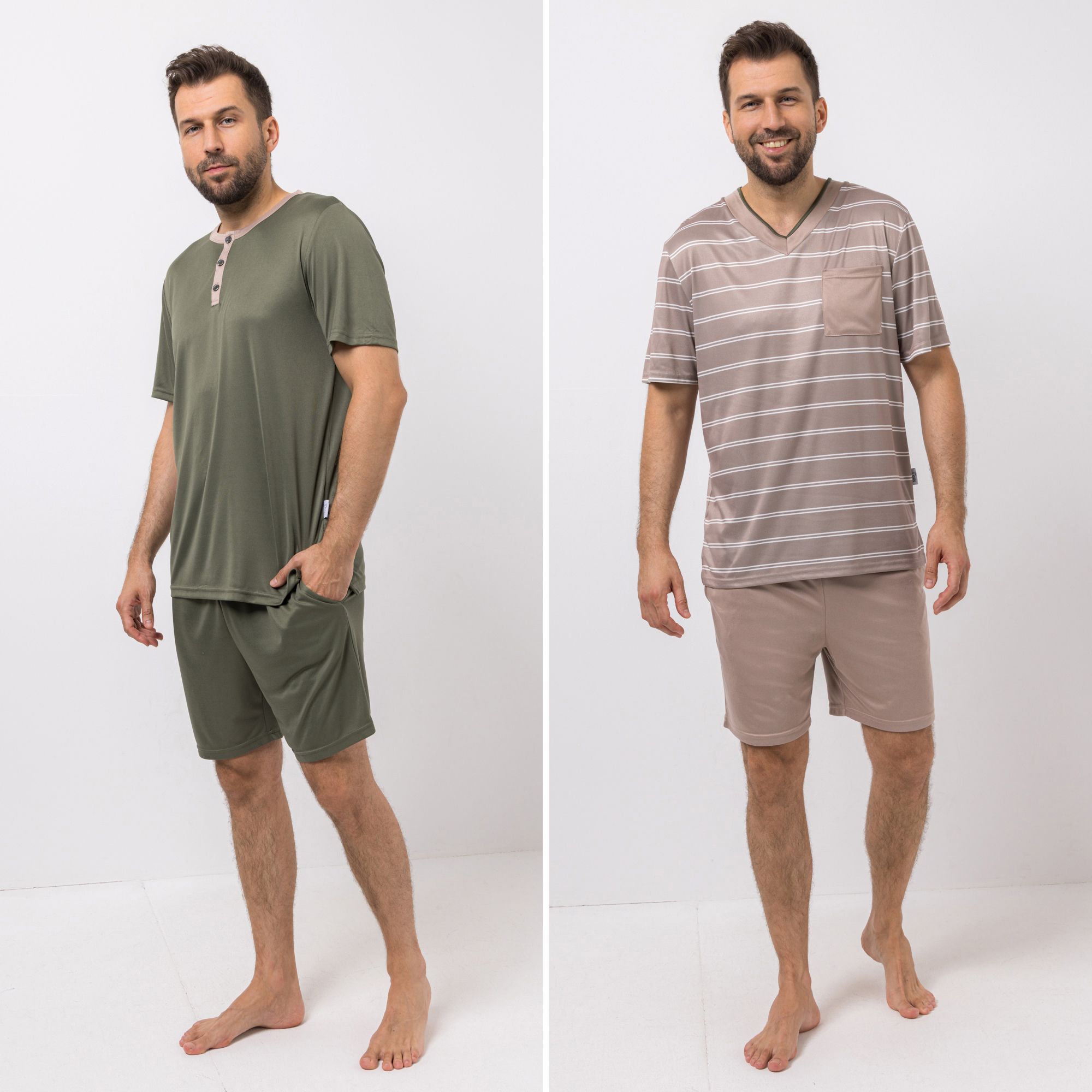 B-Ware MEN'S TOUCH 2 Pyjama-Sets Mikrofaser Shirt, 1/2-Arm