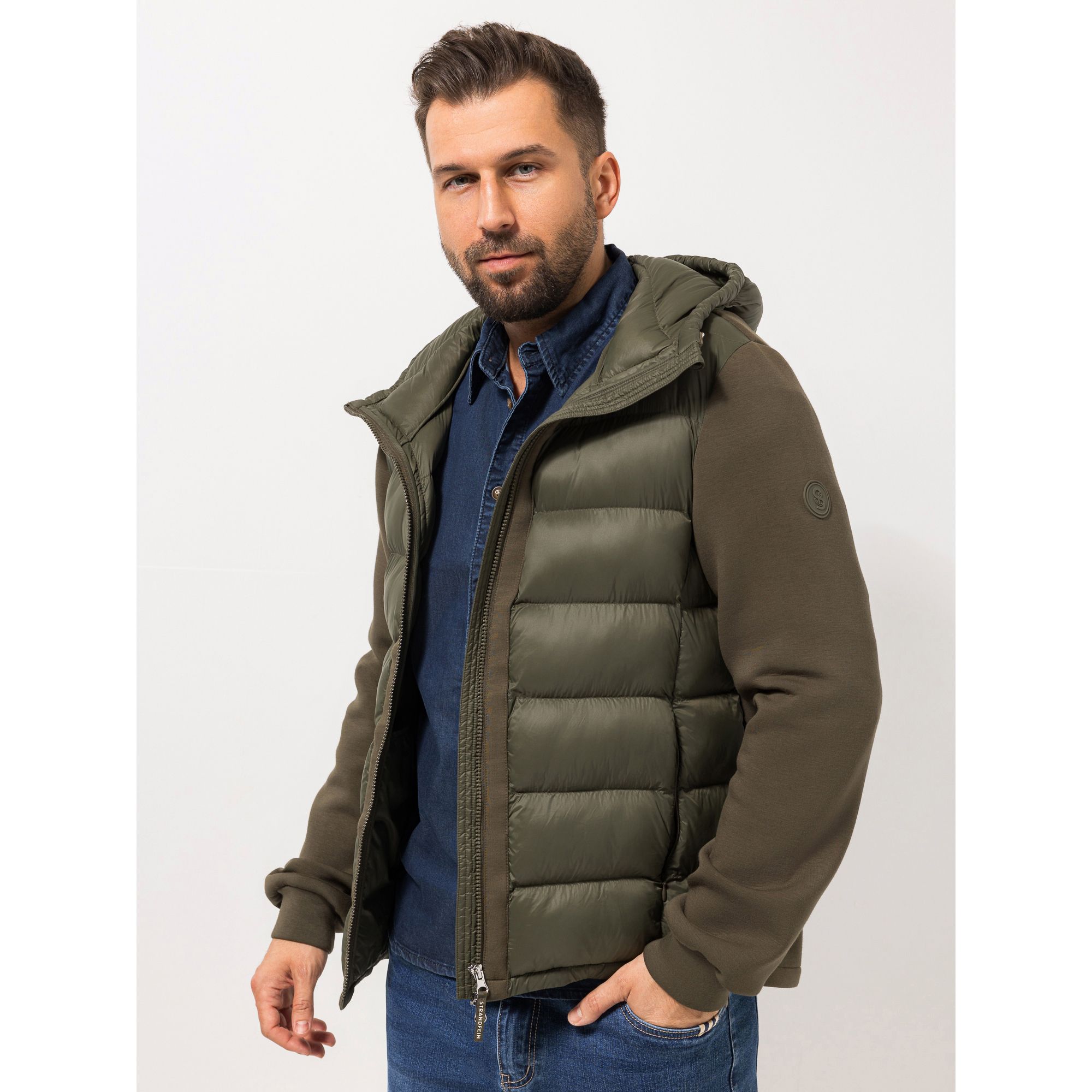 B-Ware STRANDFEIN Menswear Outdoorjacke Materialmix Scuba & Stepp