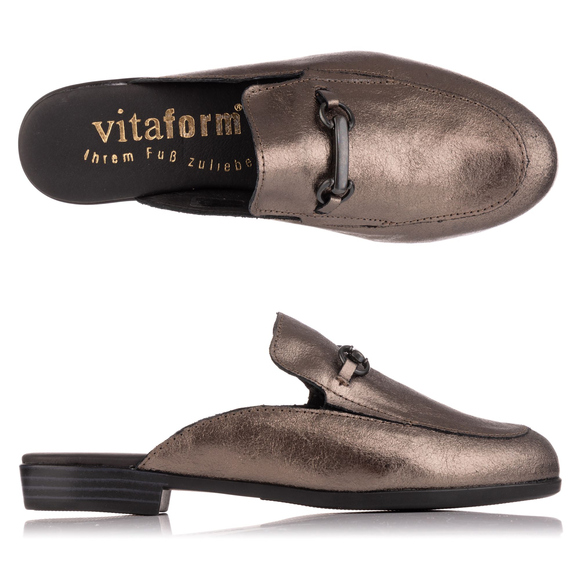 B-Ware VITAFORM Damen- Sabot Nappa/ Velour Metalltrense