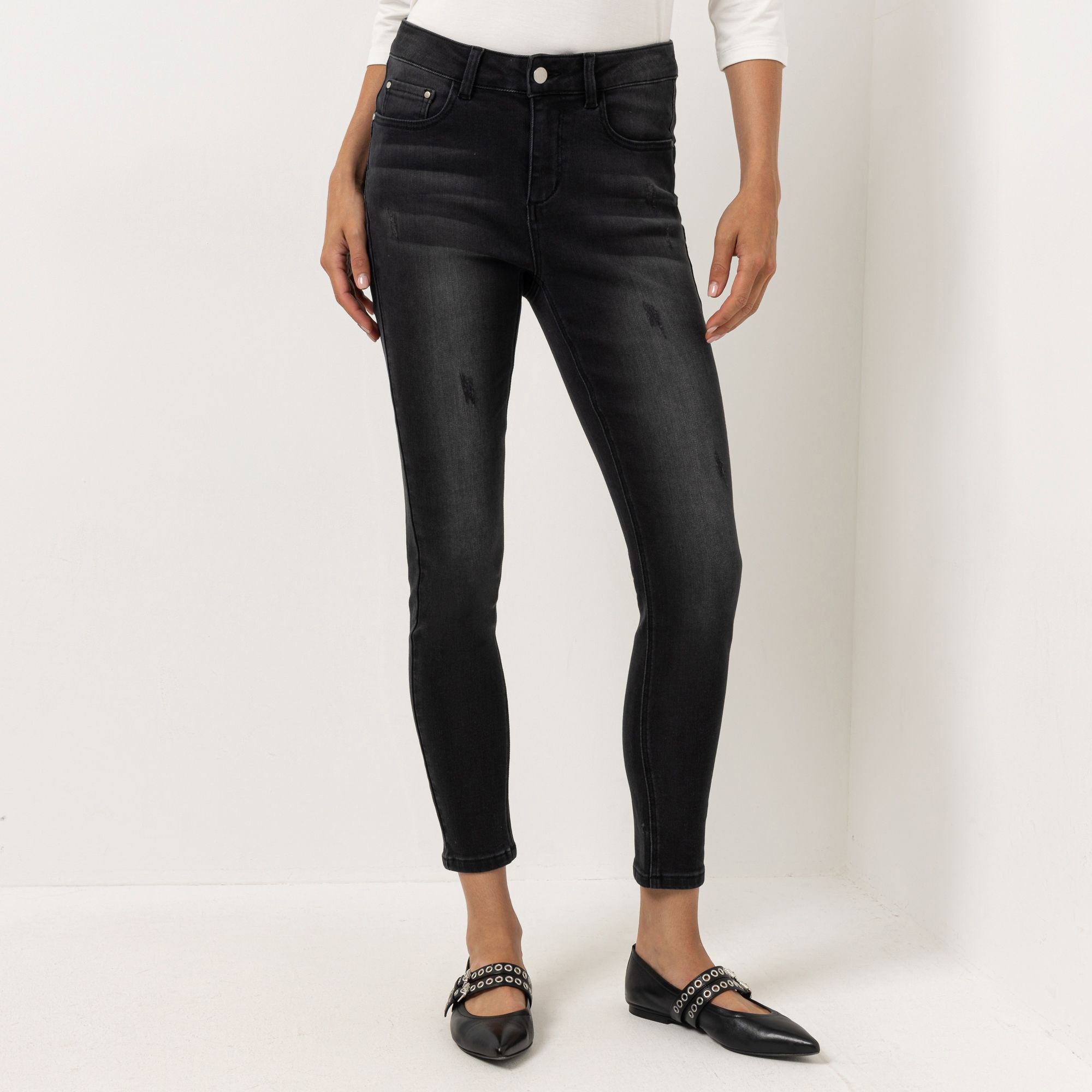 B-Ware STEFFEN SCHRAUT Jeans, 5-Pocket-Style Used-Effekte knöchellang