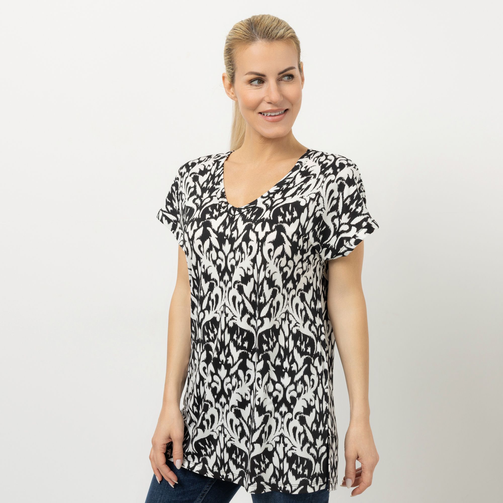 B-Ware KIM & CO. Wende-Shirt Brazil Knit Jersey überschnittener Arm