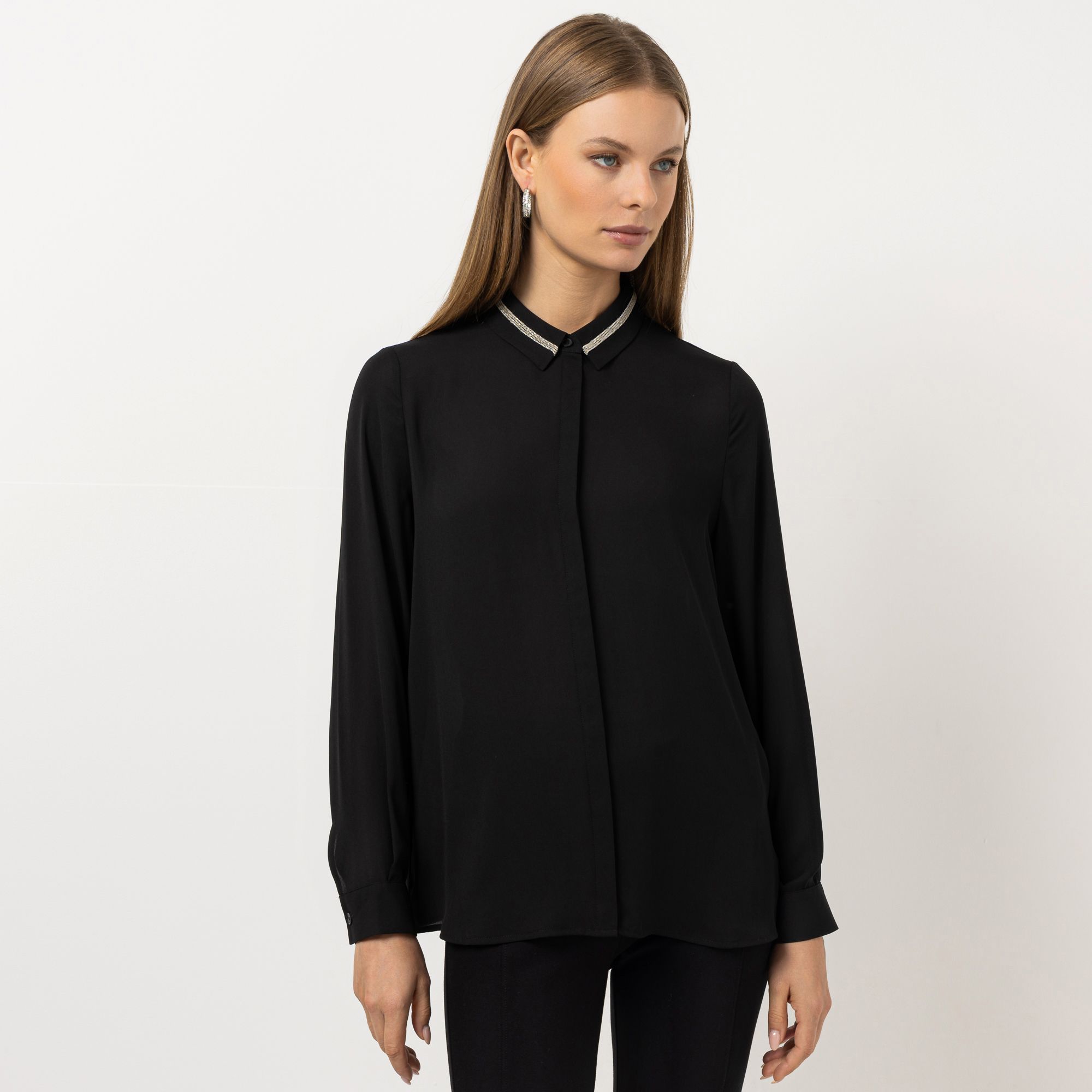 B-Ware STEFFEN SCHRAUT Bluse Hemdkragen mit Kettendetail