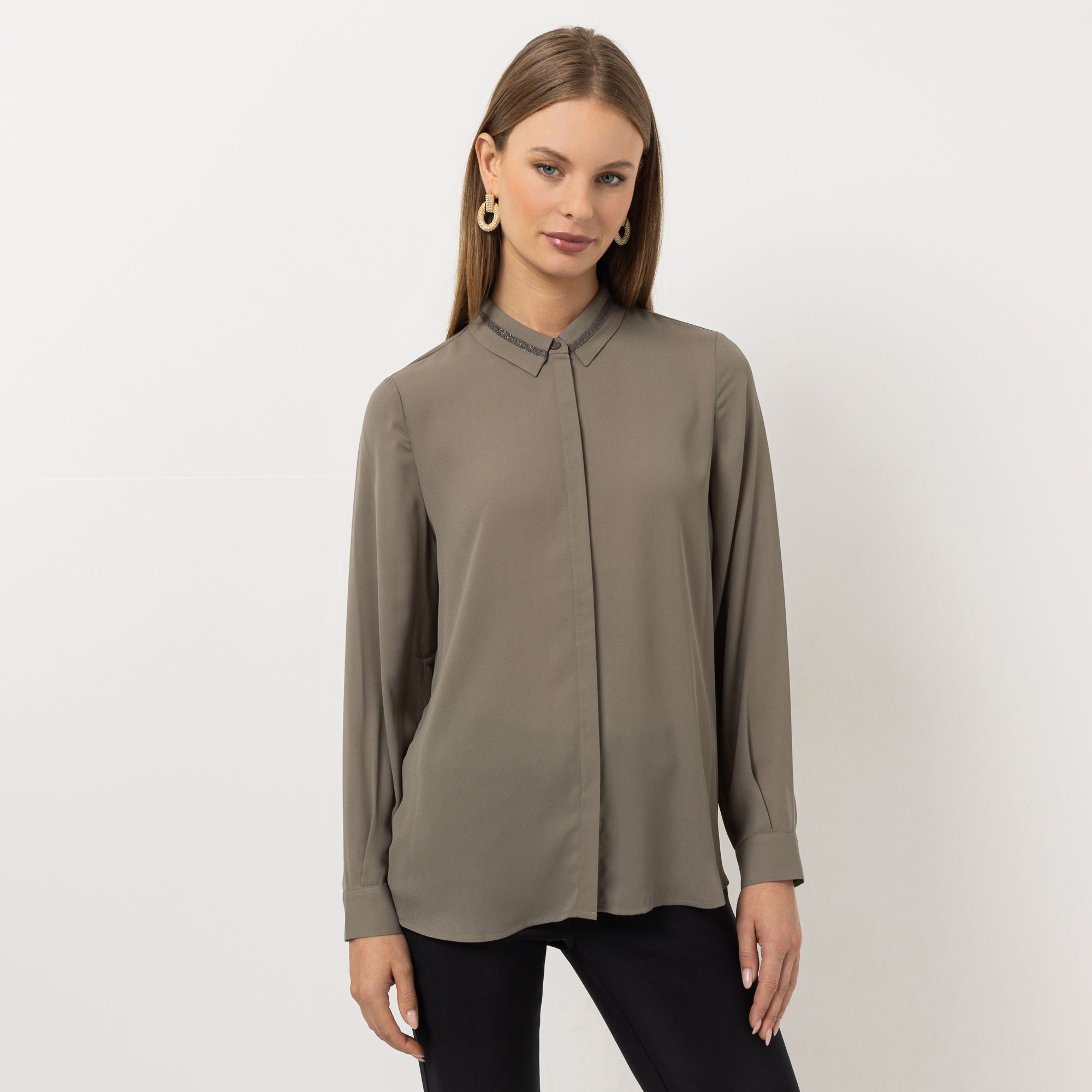 B-Ware STEFFEN SCHRAUT Bluse Hemdkragen mit Kettendetail