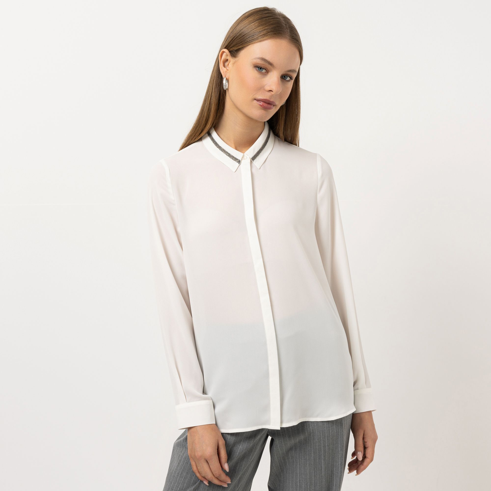 B-Ware STEFFEN SCHRAUT Bluse Hemdkragen mit Kettendetail