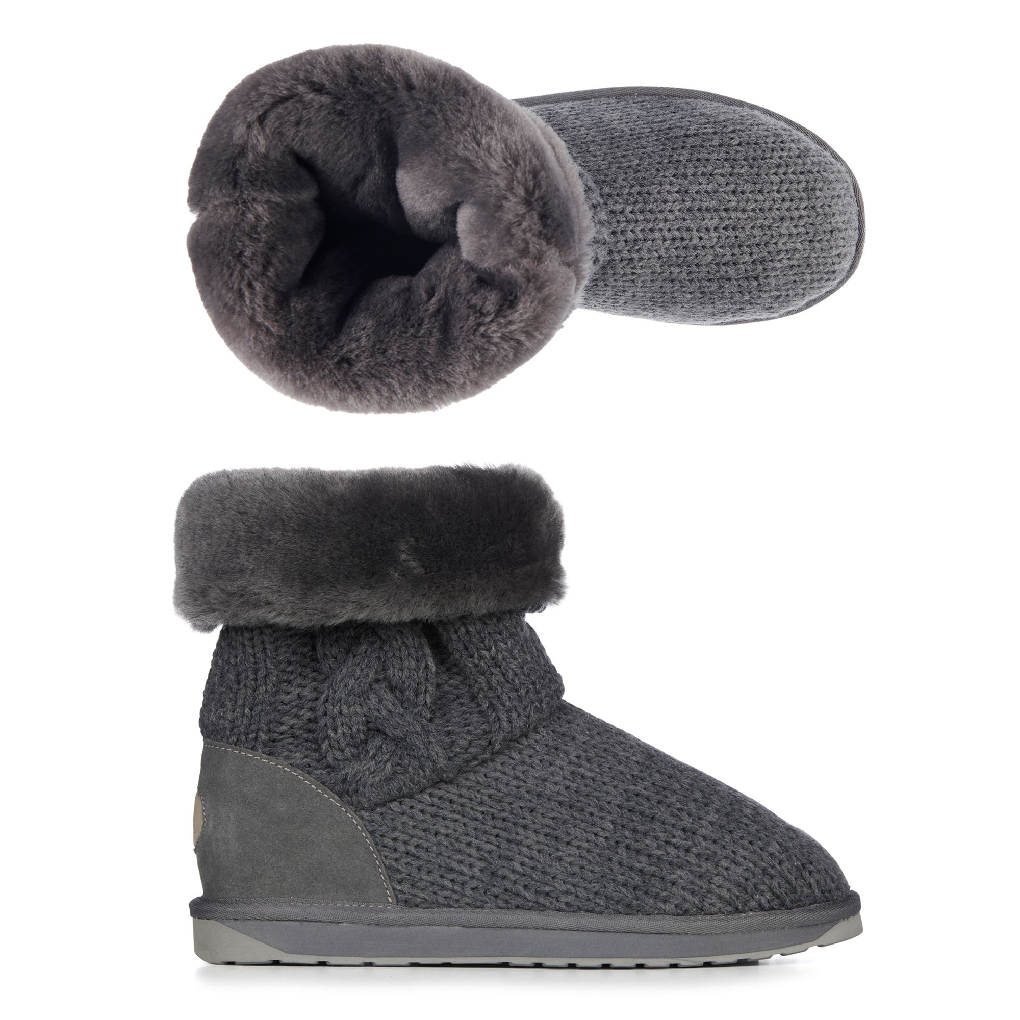 B-Ware EMU Australia Damen Stiefel Bartel Außen gestrickt