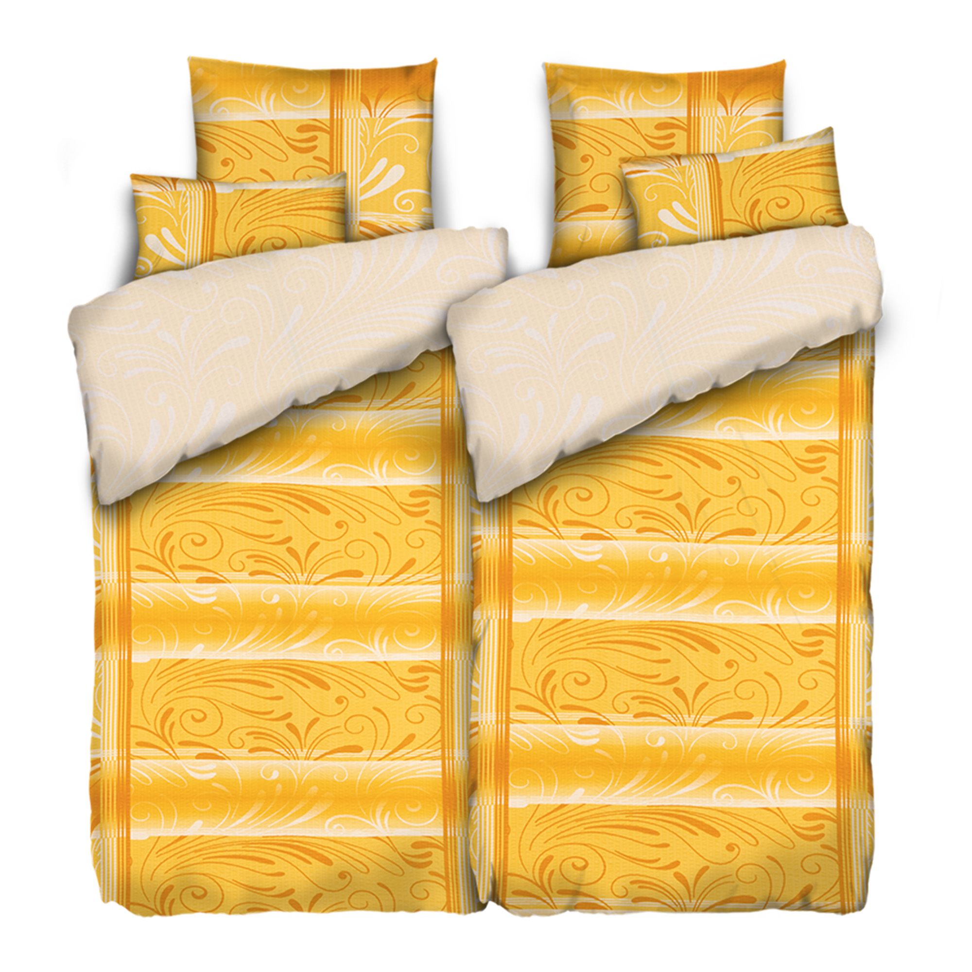 B-Ware SOFT WAVE Wendebettwäsche Grafik & Ranken Doppelbett, 6tlg.