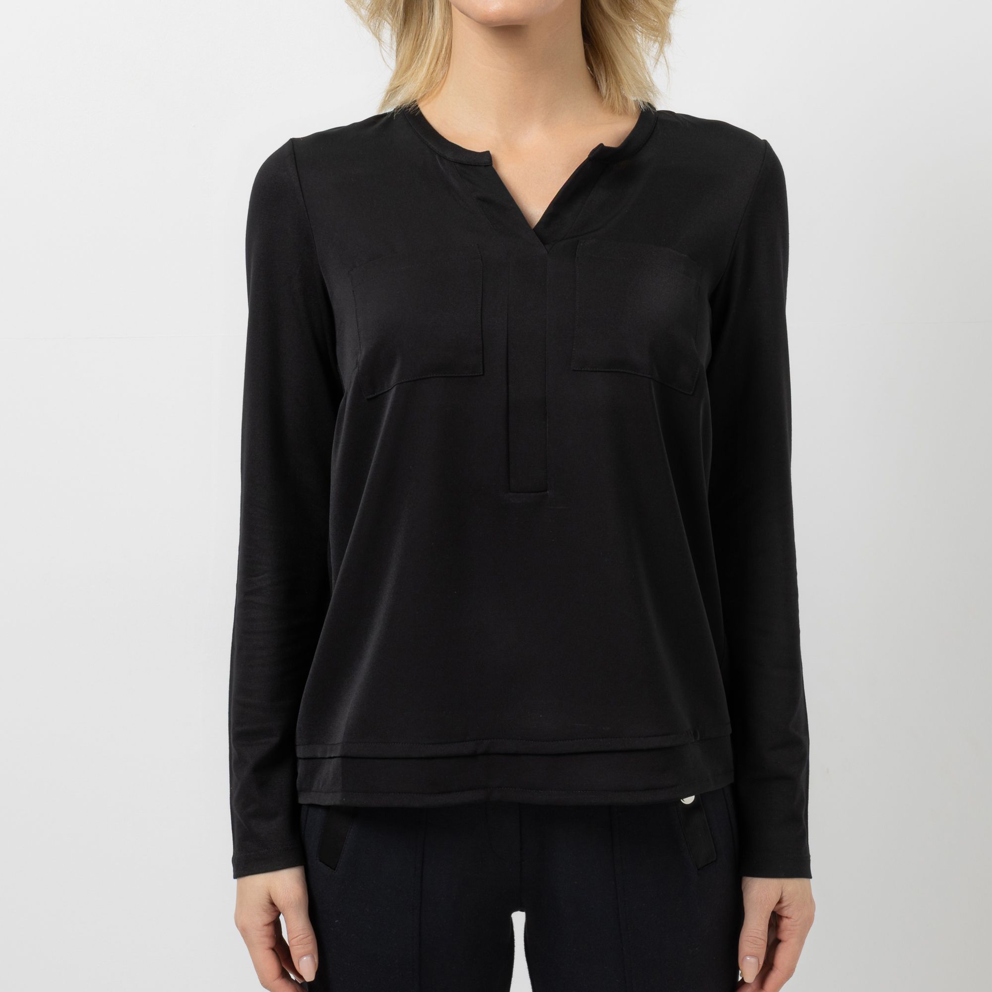 B-Ware STEFFEN SCHRAUT Blusenshirt, langarm V-Ausschnitt Brusttaschen