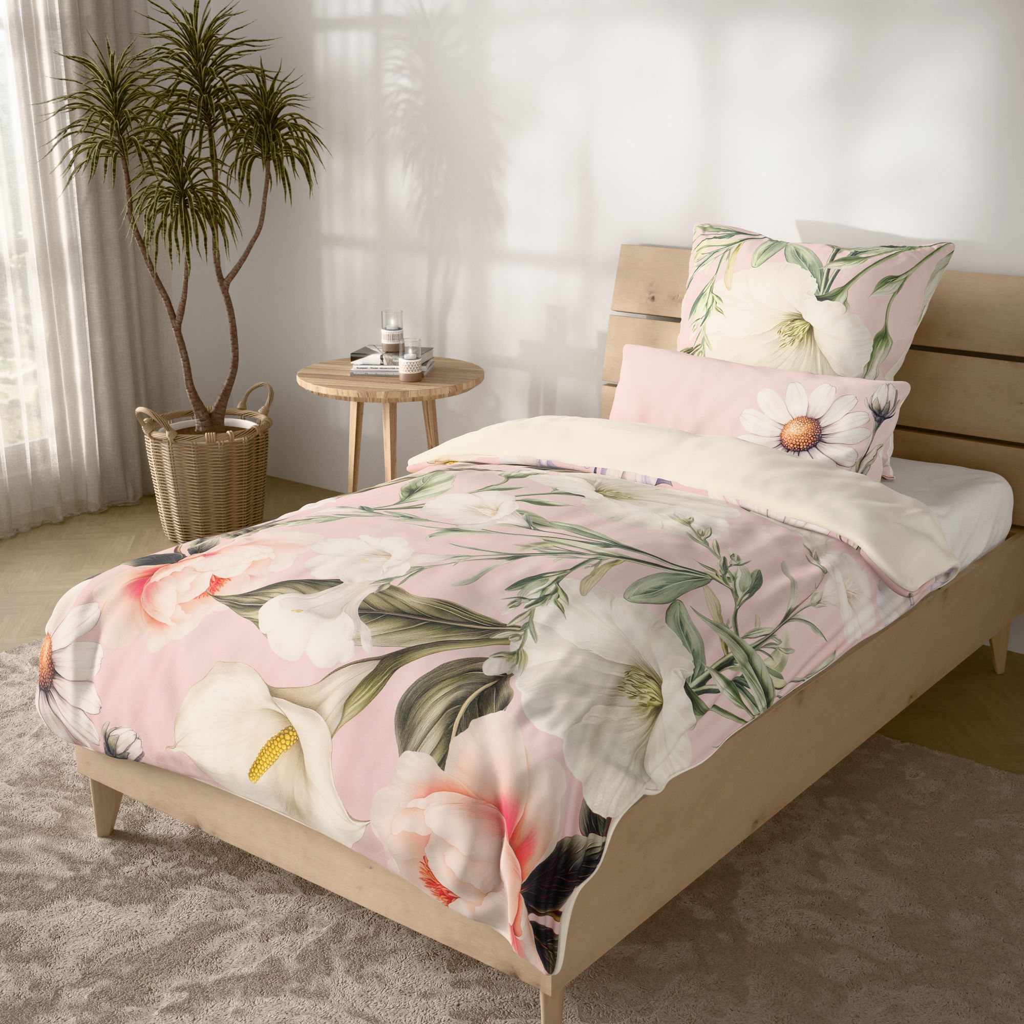 B-Ware JERYMOOD extra soft Wendebettwäsche Blumenvariationen Mikrofaser Jersey