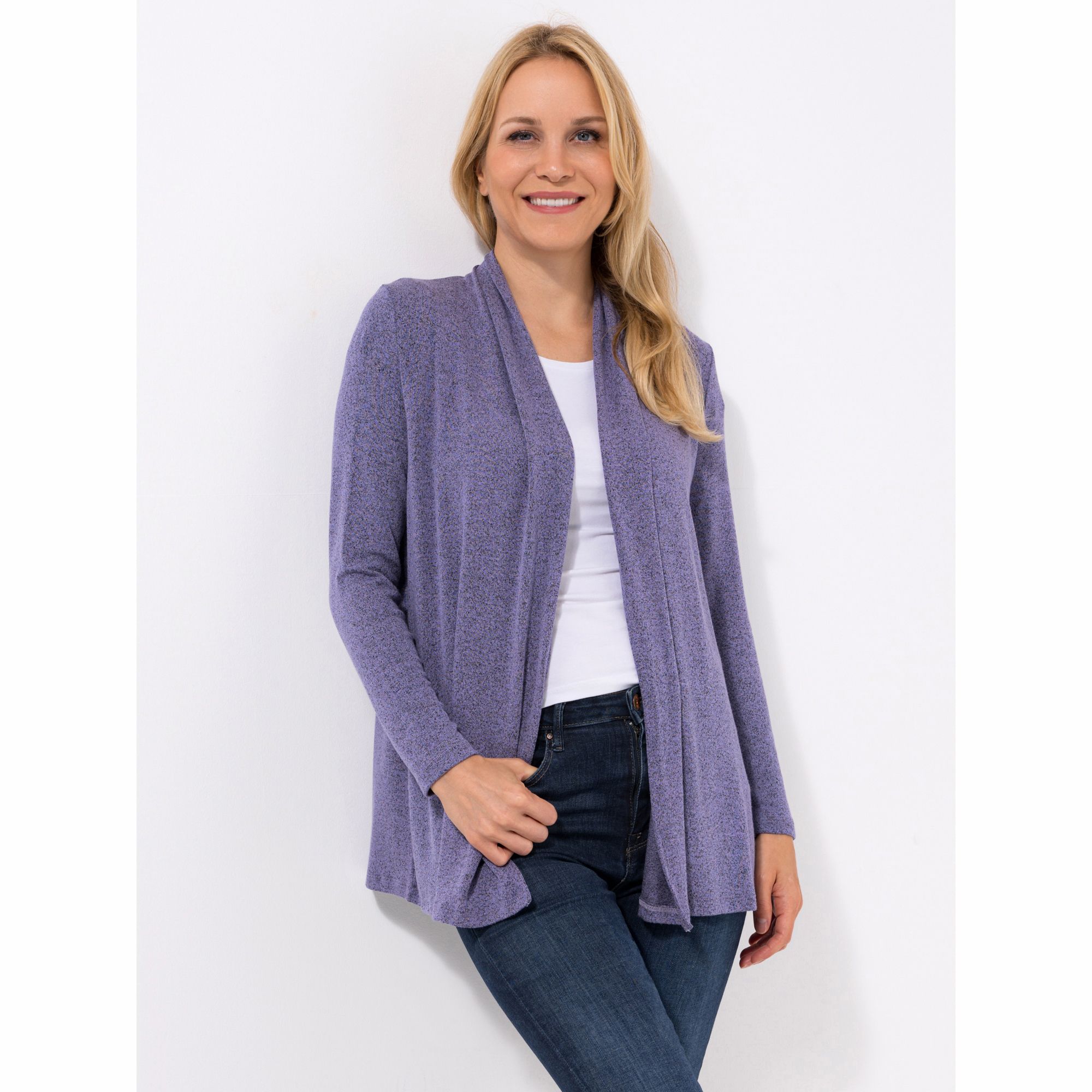 B-Ware KIM & CO. Cardigan, Langarm Feinstrick Optik offene Front