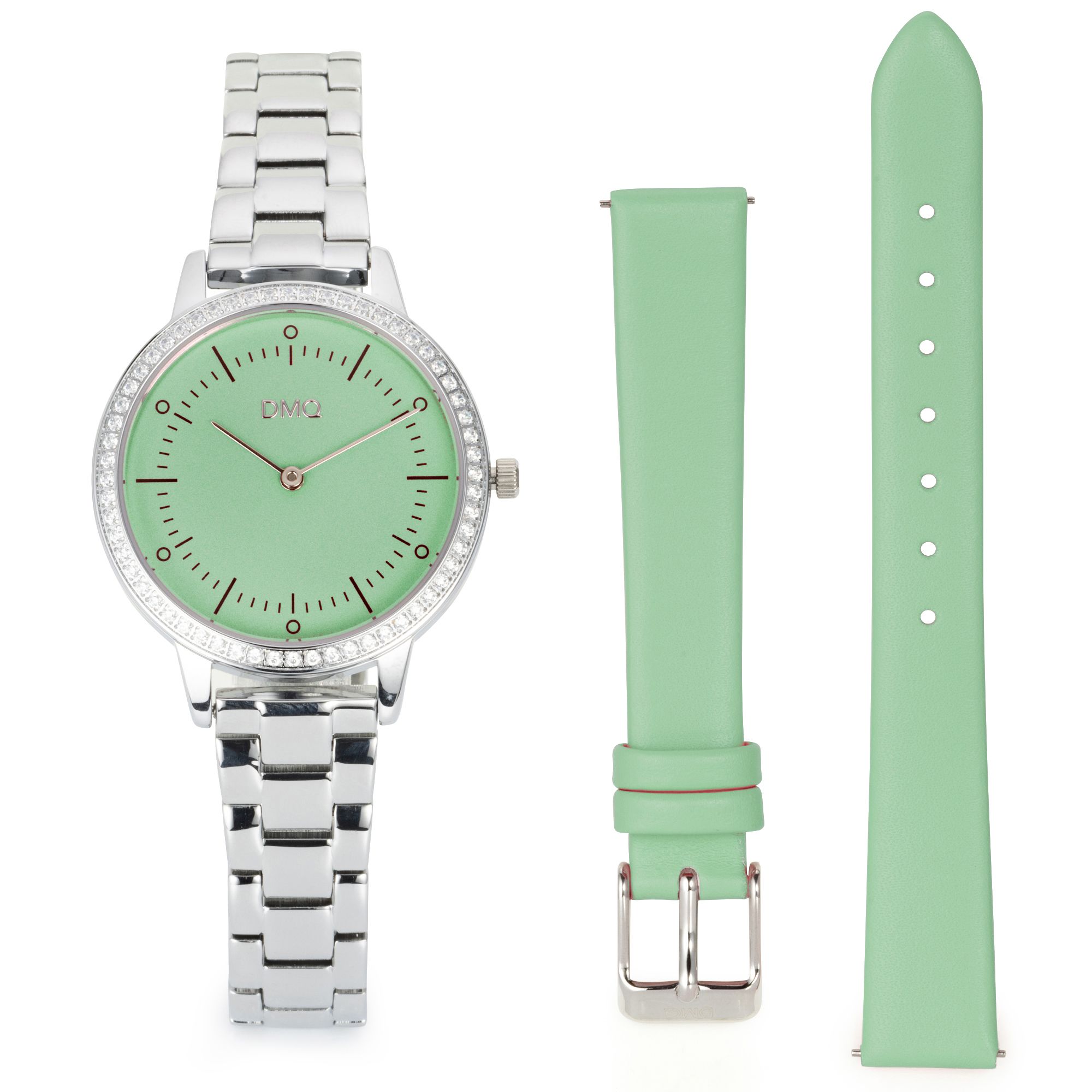 B-Ware DIAMONIQUE® Damenuhr Quarzwerk = 0,60ct