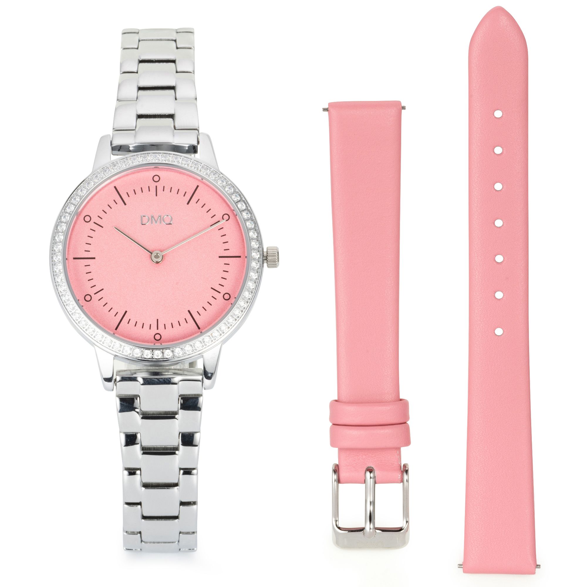 B-Ware DIAMONIQUE® Damenuhr Quarzwerk = 0,60ct