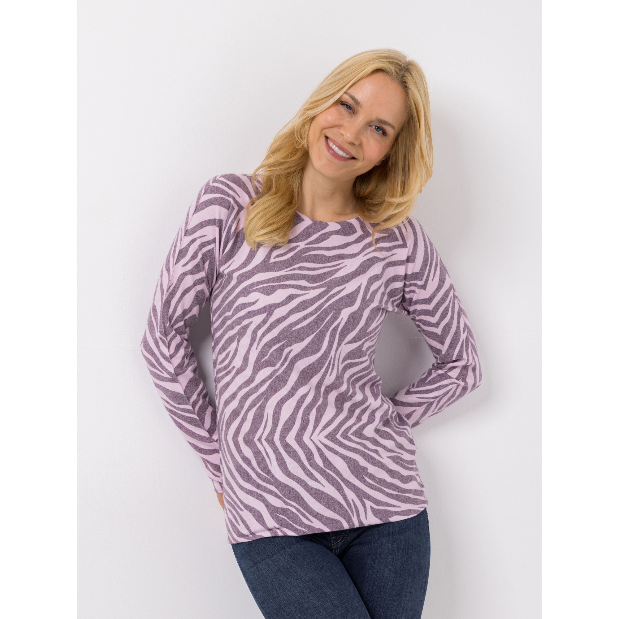 B-Ware VIA MILANO Pullover, 1/1-Arm Rundhalsausschnitt überschnittener Arm